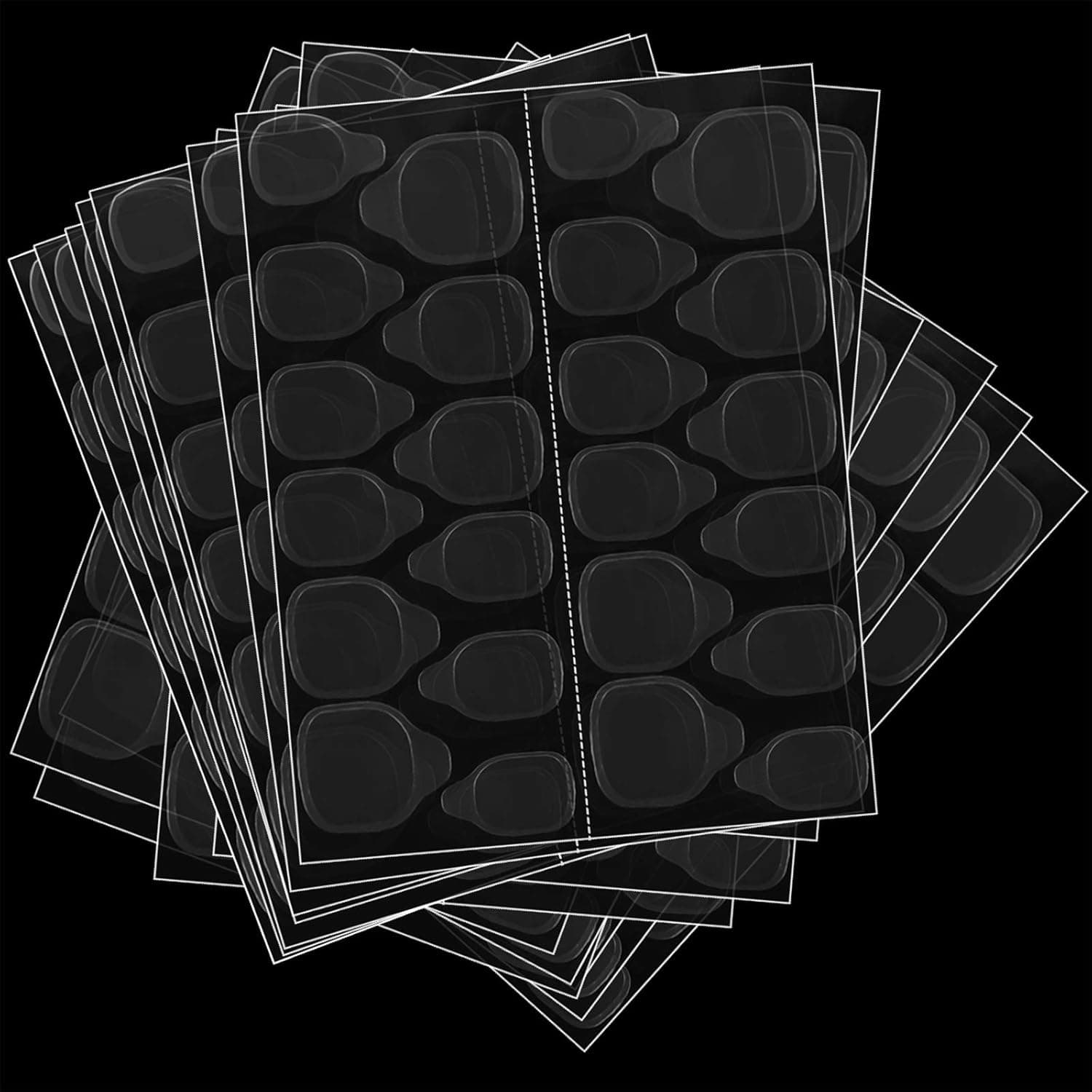30 Sheets 720pieces Double-Side Glue Nail Sticker Adhesive Transparent Nail Sticker Fake Nail Tips for Manicure Supplies