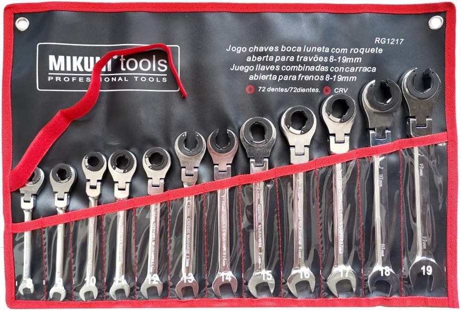 Homthia RatchetFix Tubing Wrench with Flexible Head,Set of 12Piece Ratcheting Combination Wrench Set