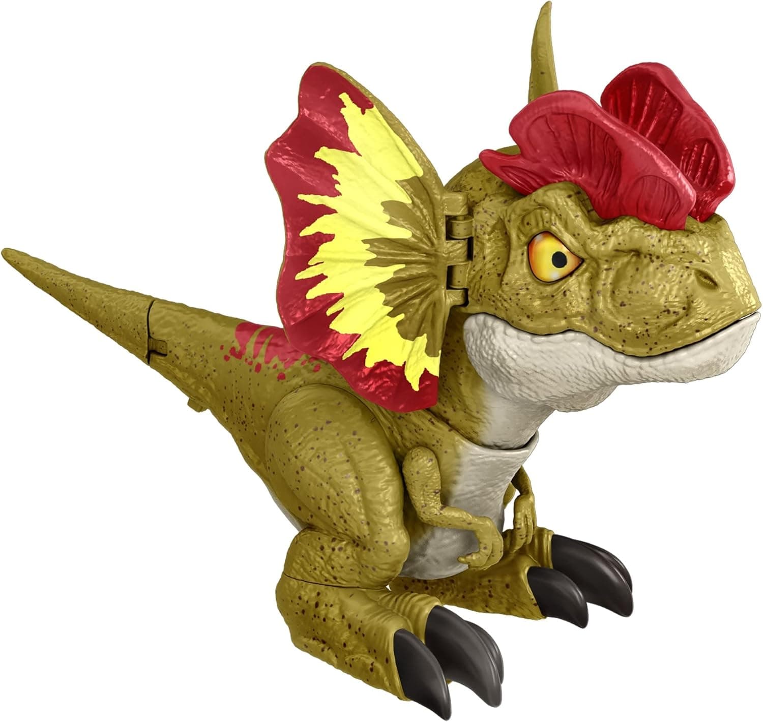 Jurassic World Toys Dominion Uncaged Rowdy Roars Dilophosaurus Dinosaur Action Figure, Toy Gift with Interactive Motion and Sound Touch Response