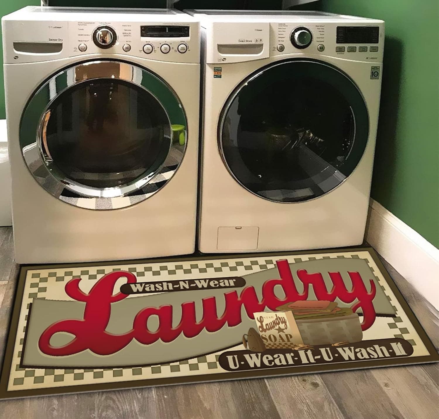 Ukeler Laundry Room Rug, Laundry Room Floor Rug for Wash Room Non Skid Kitchen Floor Mat Non-Slip Rubber Area Rug 20x59