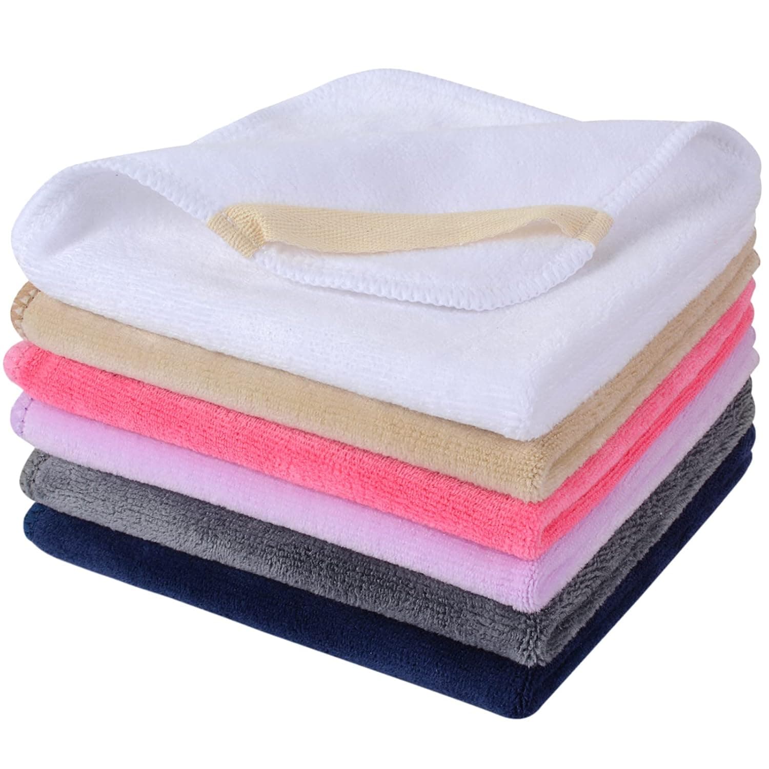SINLAND Microfiber Facial Cloths Fast Drying Washcloth Absorbent Face Wash Cloth Soft Makeup Remover Cloths 12inch x 12inch