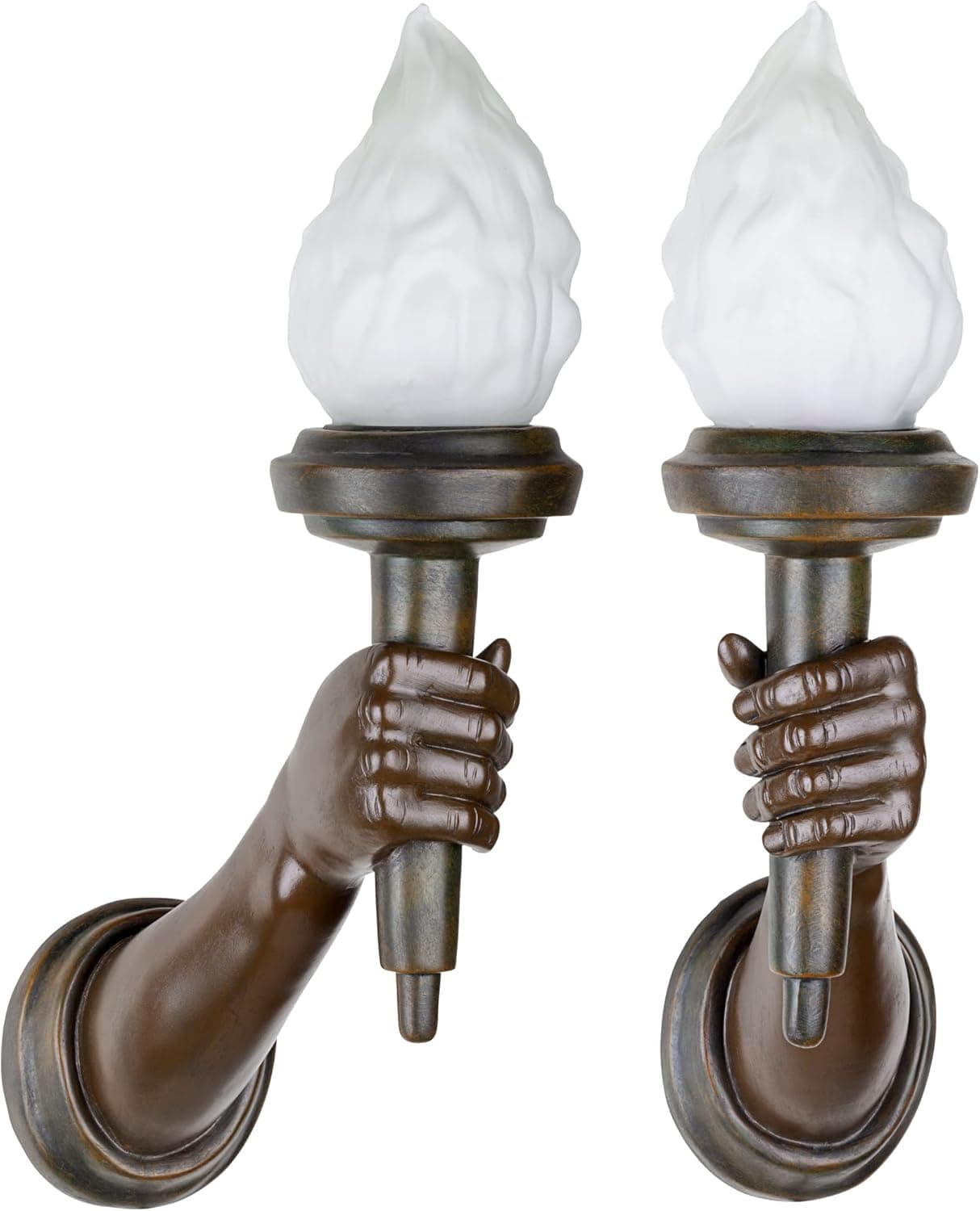 Design Toscano French Neoclassical Arm-Held Sculptural Torch Wall Sconces