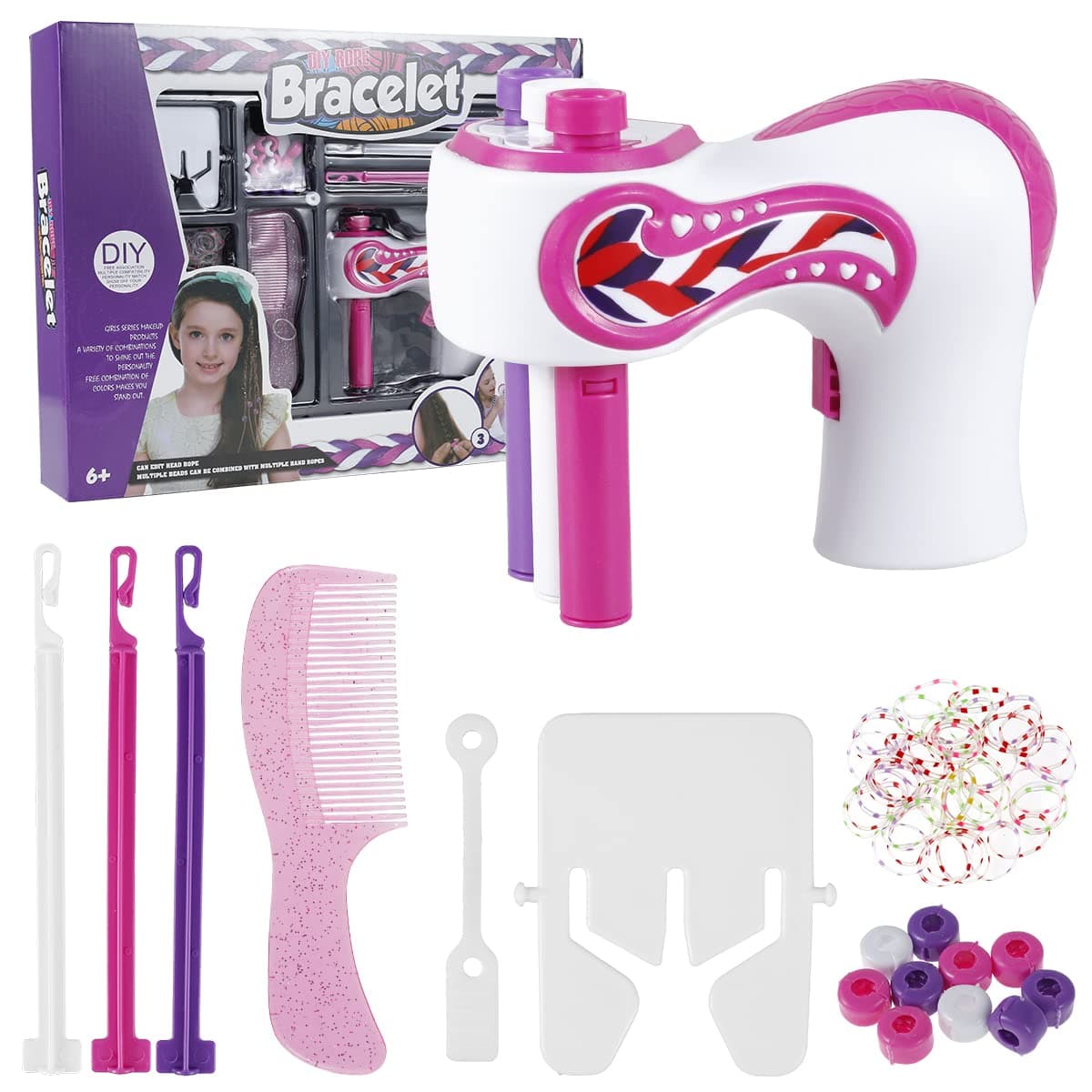 Automatic Electric Hair Braider Toy for Kids Hair Braiding Machine Hair Twisting Toy Electric Rollers Automatic Hair Braiding Device Fashion Salon Toy Kits for Christmas Halloween Birthday Gift