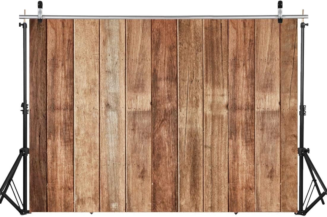 WOLADA 7x5FT Wood Backdrop Brown Wood Backdrops Rustic Backdrop Retro Wood Wall Backdrop Baby Shower Backdrop Birthday Party Banner Wedding Backdrop Studio Photography Props 11755