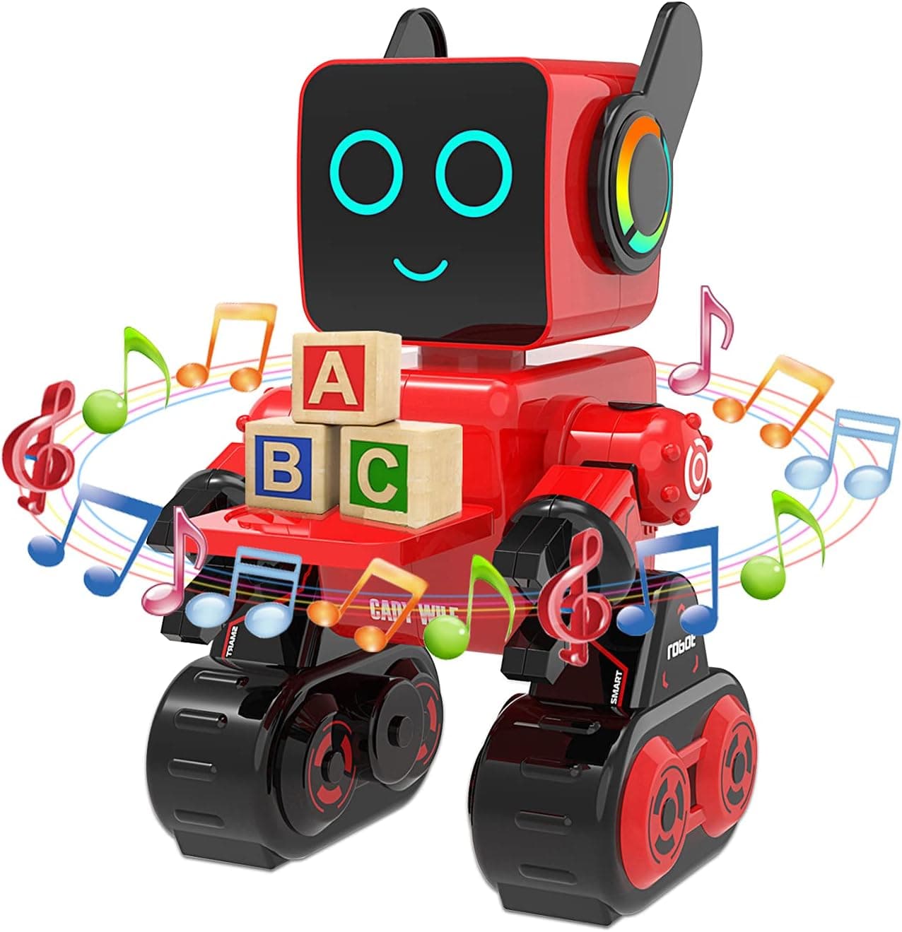 Remote Control Robots Toy, Educational Stem Toys Robotics for Kids Sing,Dancing,Built-in Piggy Bank,Touch Control, Recorder,Rechargeable RC Robot Kit Gifts for Boys and Girls ( Red)