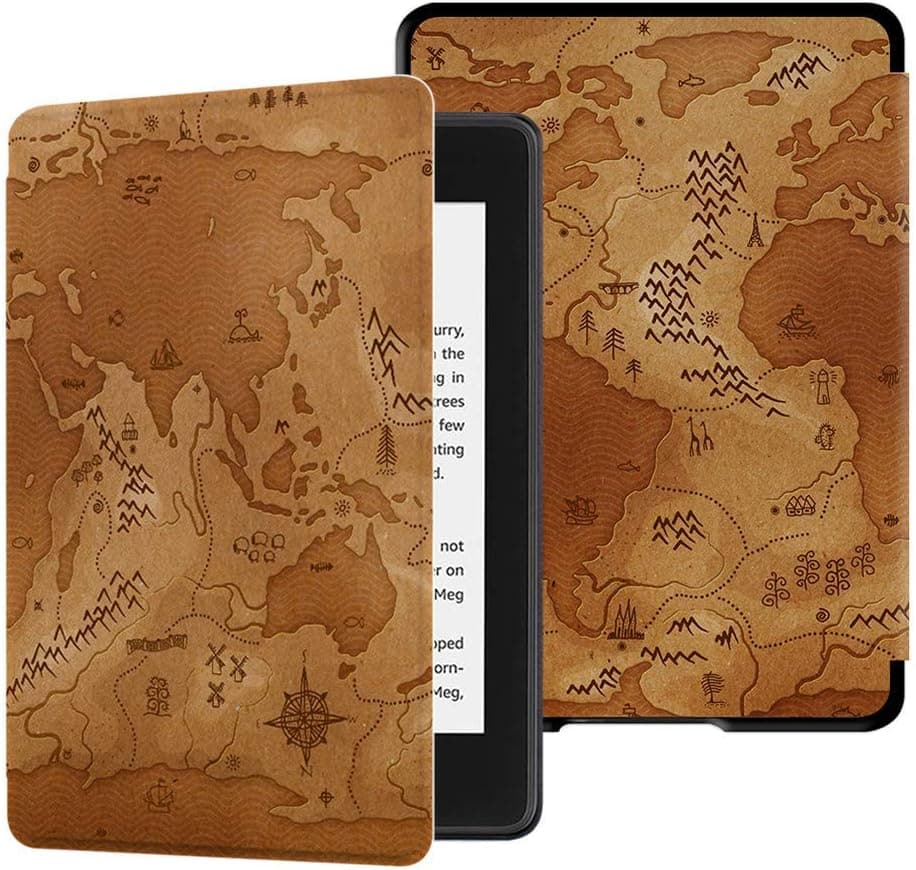 Huasiru Case for Kindle Paperwhite (10th Generation 2018 Release, Model NO. PQ94WIF Only) Cover with Auto Wake/Sleep — Will Not Fit Any Other Generations of Kindle Devices, Map