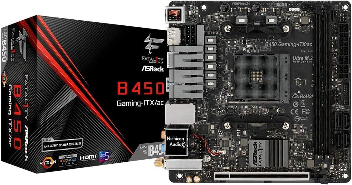 ASRock Mini-ITX Motherboard (B450 Gaming-ITX/AC)