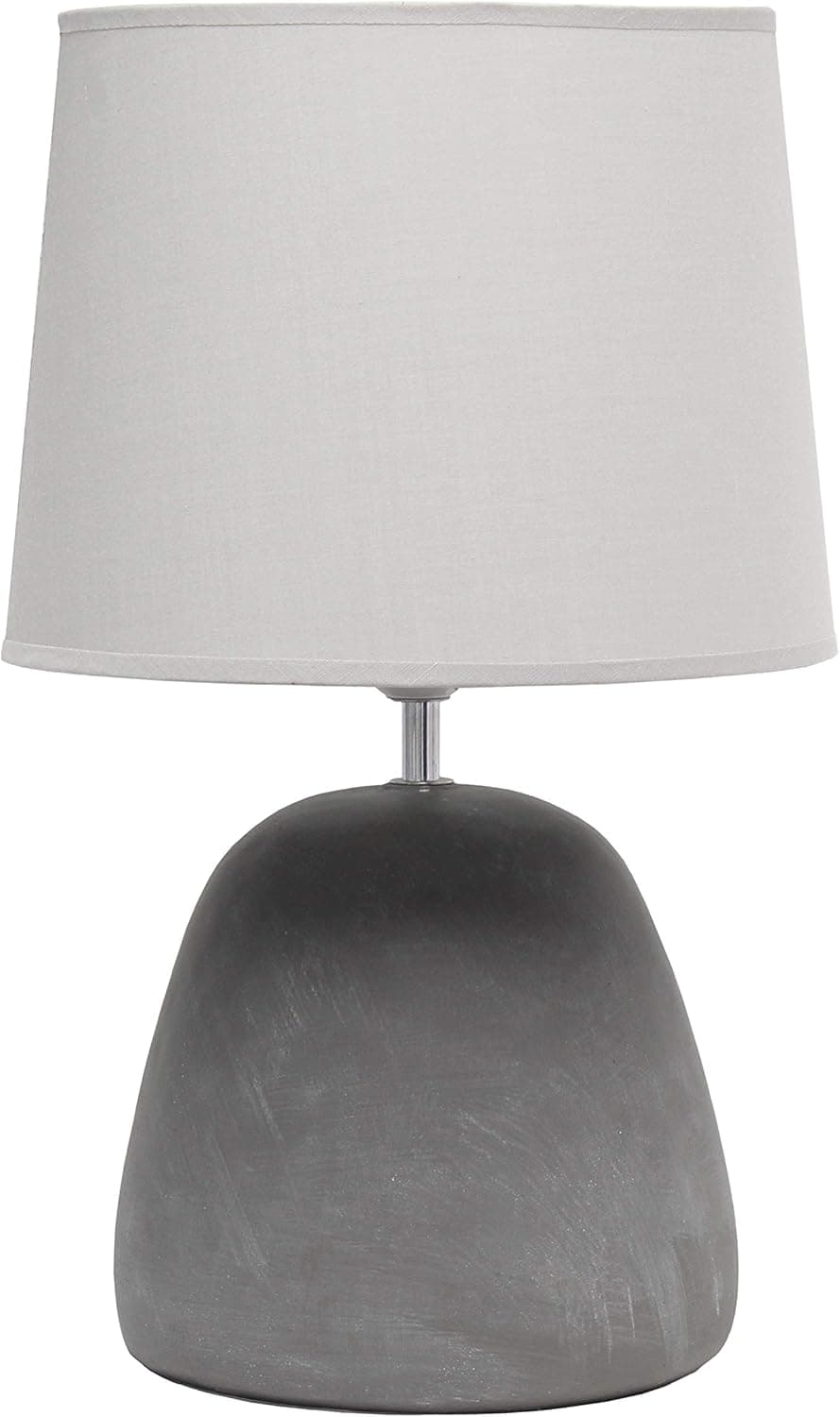Simple Designs LT2058-GRY Round Concrete Table Lamp, Gray 10.25"L x 10.25"W x 16.5"H