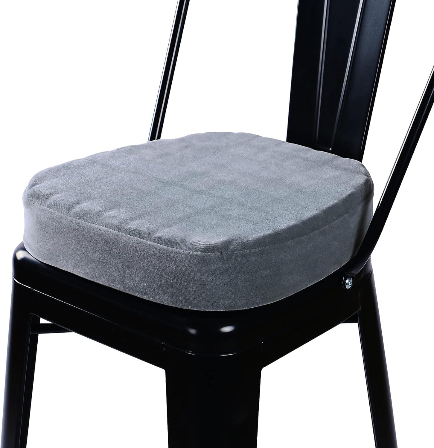 baibu 14x14 Inches Non Slip Metal Dining Chair Pads, Super Soft Bar Stool Cushions Kitchen Chair Pads with Ties - One Cushion only (Grey, 14×14×3in)