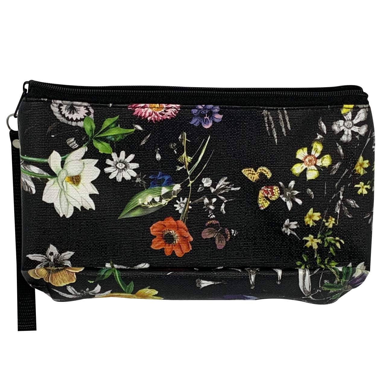 Women’s Travel Cosmetic Bags (Black color) Small Makeup Clutch Pouch Cosmetic and Toiletries Organizer Bag (Multicolored) plastic bag waterproof (Black)
