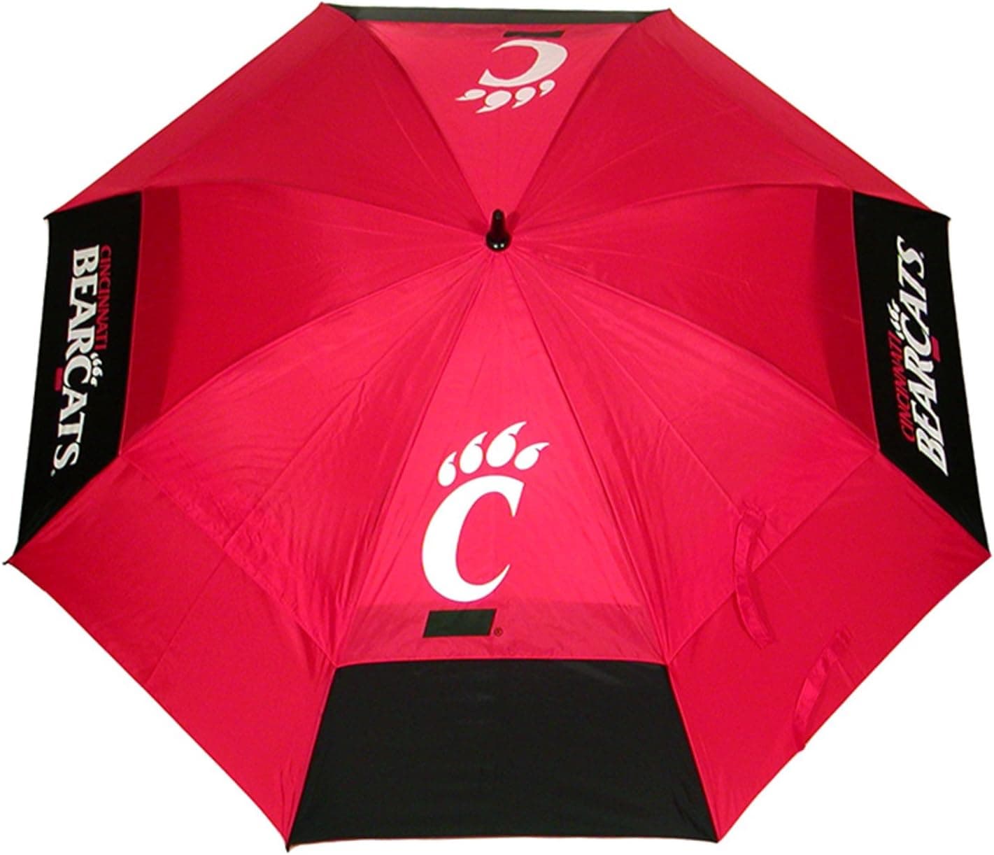 Team Golf NCAA Cincinnati Bearcats 62" Golf Umbrella with Protective Sheath, Double Canopy Wind Protection Design, Auto Open Button