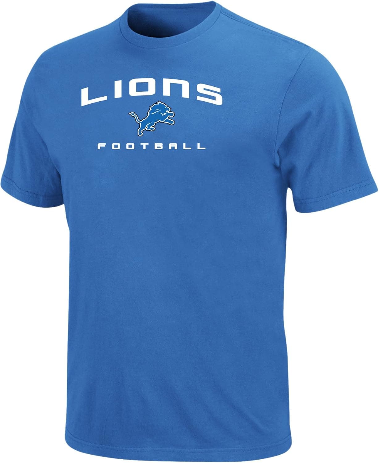 NFL Mens Detroit Lions Line Of Scrimmage V Sport Blue Short Sleeve Crew Neck Tee