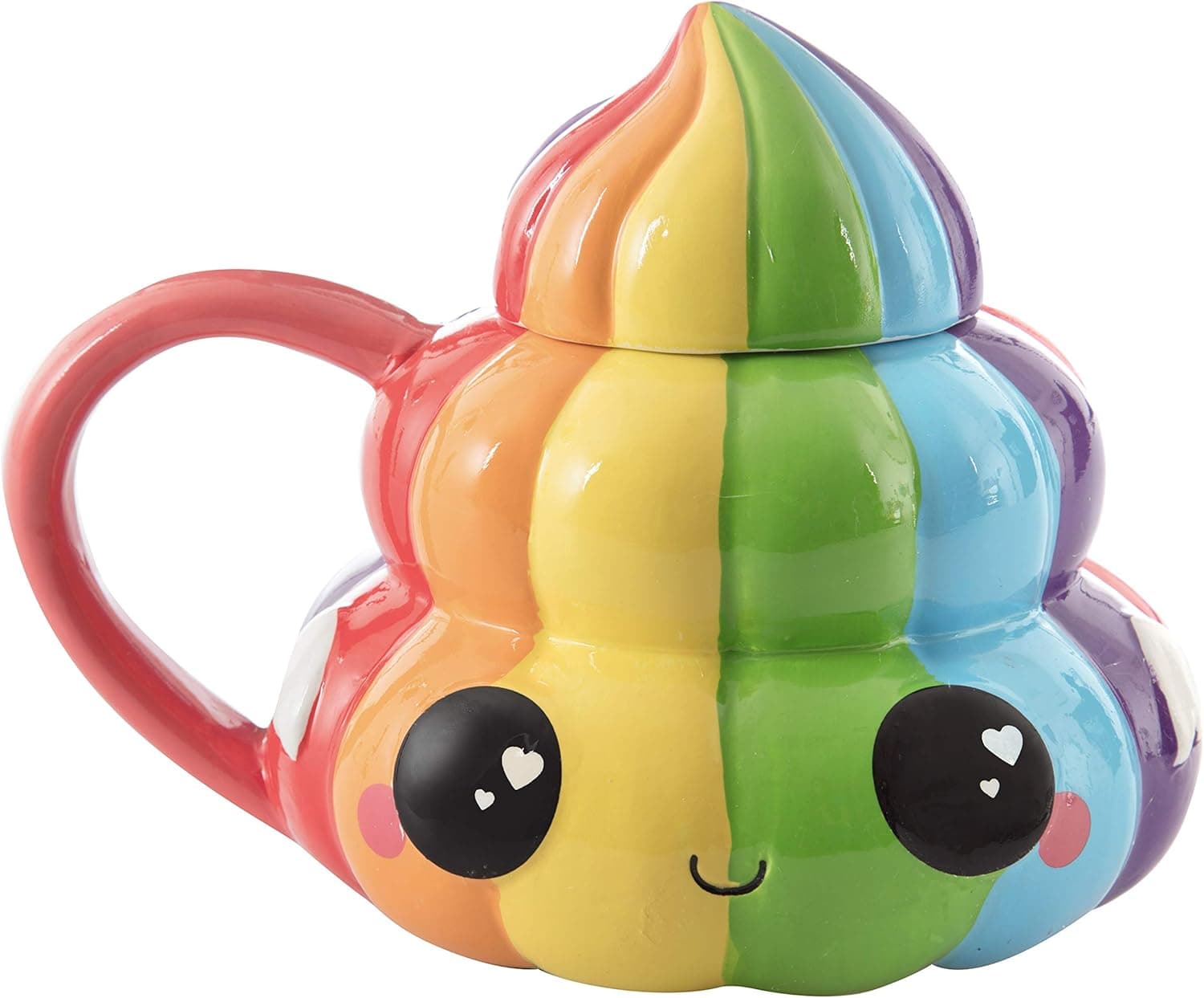 Seven20 Rainbow Emoji Coffee Mug, 20oz - Funny Cute Poop Swirl Design with Lid - Great Gift for Kids and Adults - Ceramic- Ceramic