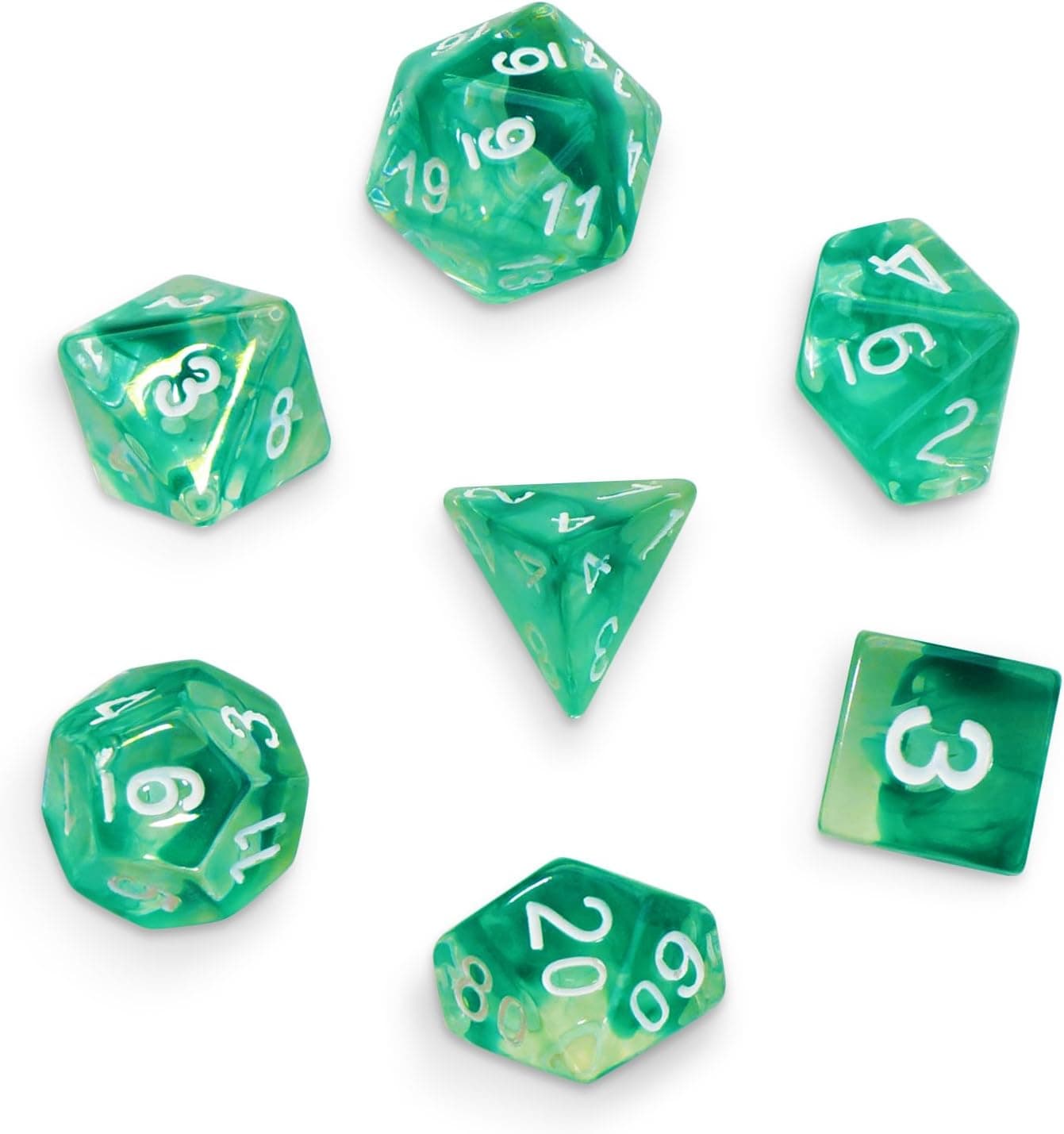 Red Aether Stone Color Set of 7 (7 Die in Pack) Polyhedral Role Playing Game Dice D4 D6 D8 D10 D% D12 and D20 by SkullSplitter Dice
