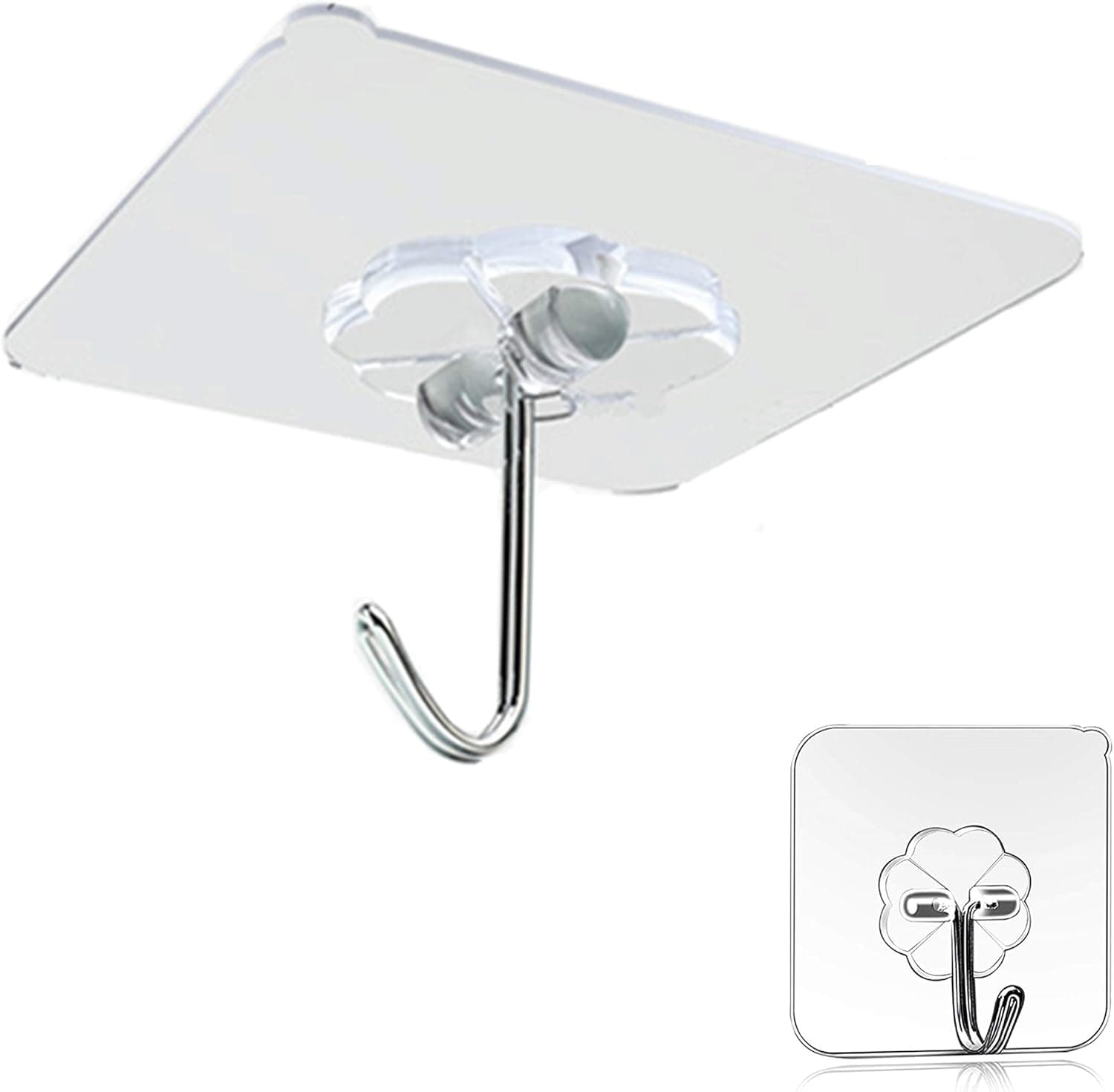 KK5 Adhesive Wall Hooks Hangers Heavy Duty 13 Pounds Sticky Hooks for Hanging for Kitchen Livingroom Bedroom Student Dormitory Stainless Steel Ceiling Hanger