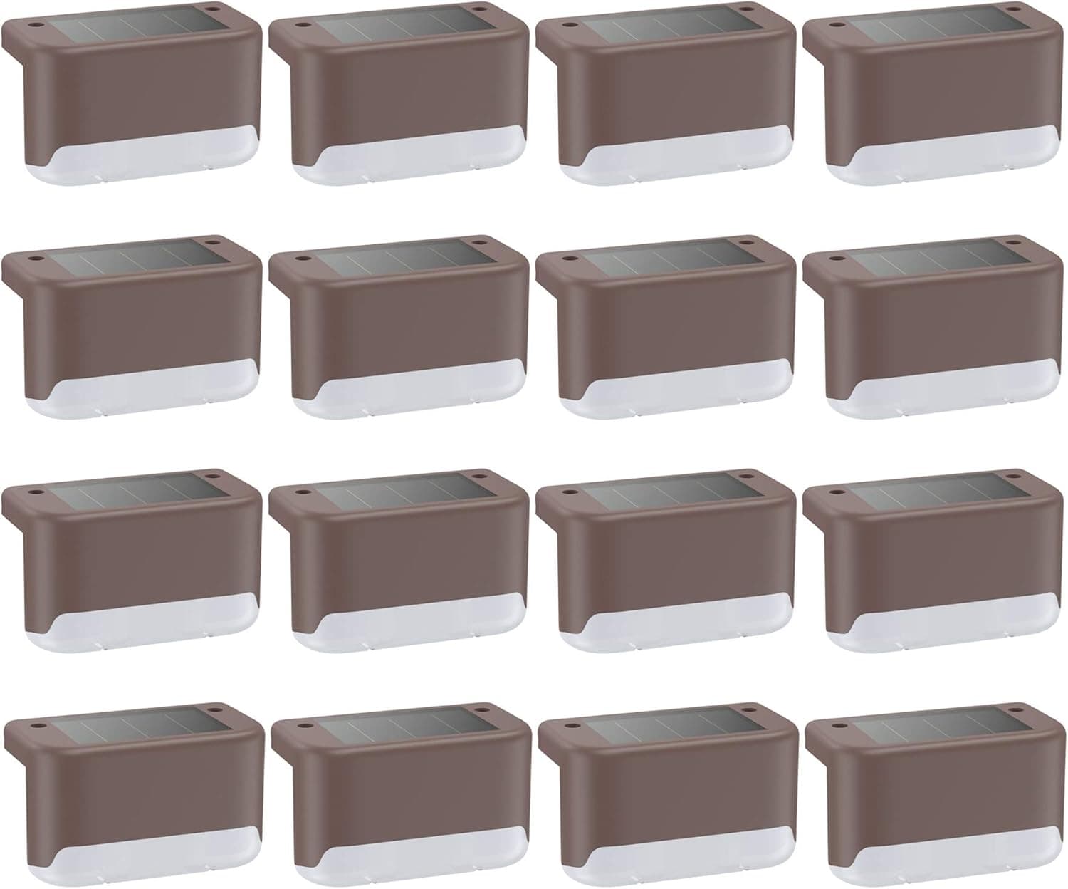 Slopehill Sloar Step Lights, 16PCS Solar Deck Lights, Warm Warning Outdoor Waterproof Led Lamp, Ideal Lighting Decor for Patio, Stairs, Yard, Garden, Pathway, Step and Fences(Soft White) (16pcs)