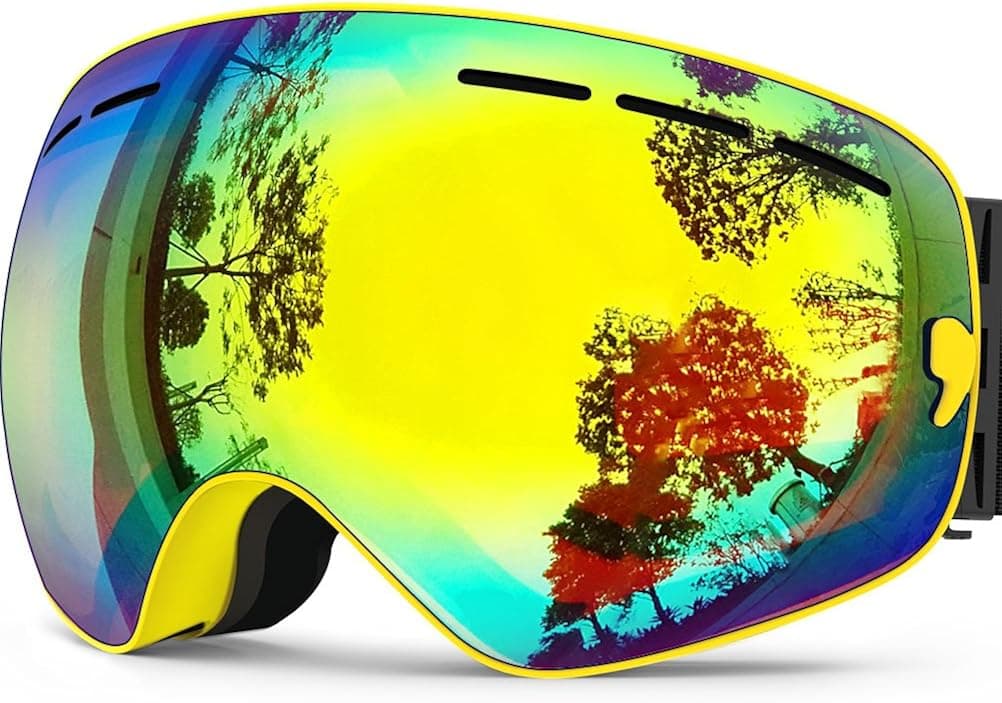 Zionor X Ski Snowboard Snow Goggles OTG Design for Men Women with Spherical Detachable Lens UV Protection Anti-fog