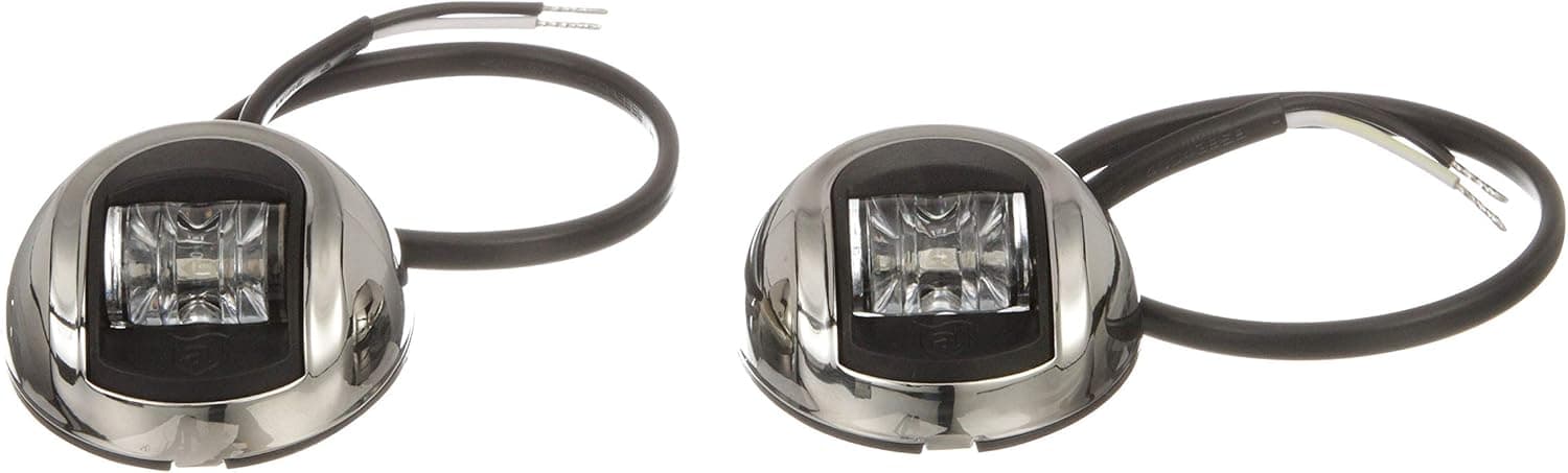 Attwood 3560-7 3500 Series LED Vertical Sidelights, 1-Nautical Mile LED Red & Green Navigation Lights, 2.4 Watts at 12 Volts