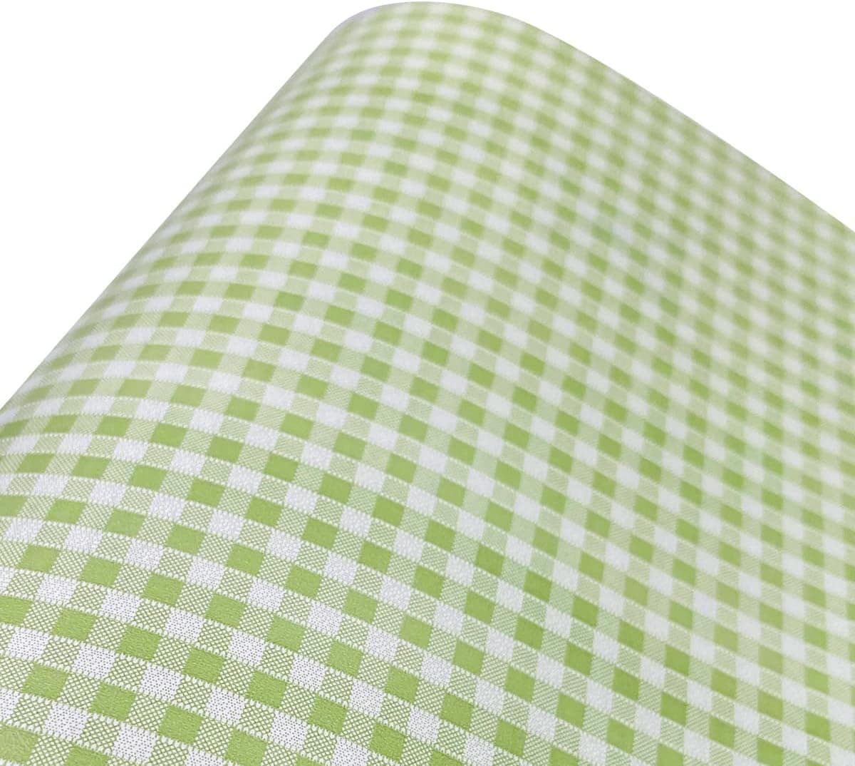 Yifely Green & White Checkered Pattern Tabletop Protect Paper Self-Adhesive Shelf Liner Coat Locker Decor 17.7 Inch by 9.8 Feet