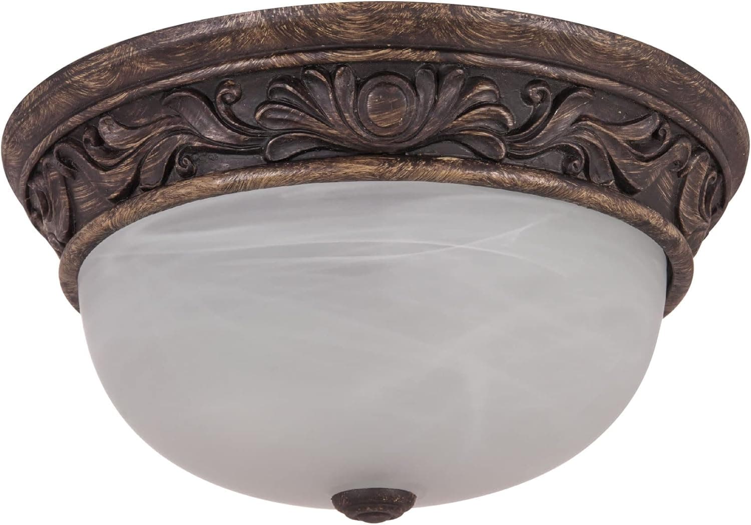 Sunlite DAB13/AL 13-Inch Decorative Dome Ceiling Fixture, Antique Bronze Finish with Alabaster Glass
