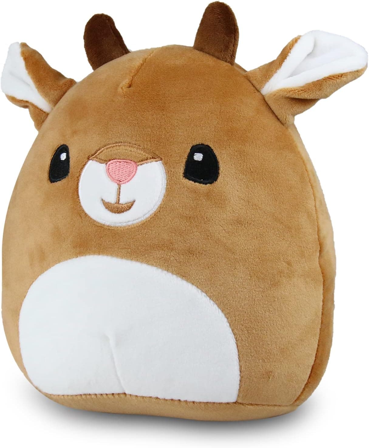 Christmas 3D Reindeer Plush Toy, Cute Soft Reindeer Pillow, Suitable for Christmas Birthday Children's Gifts Family Car Decoration (Reindeer)