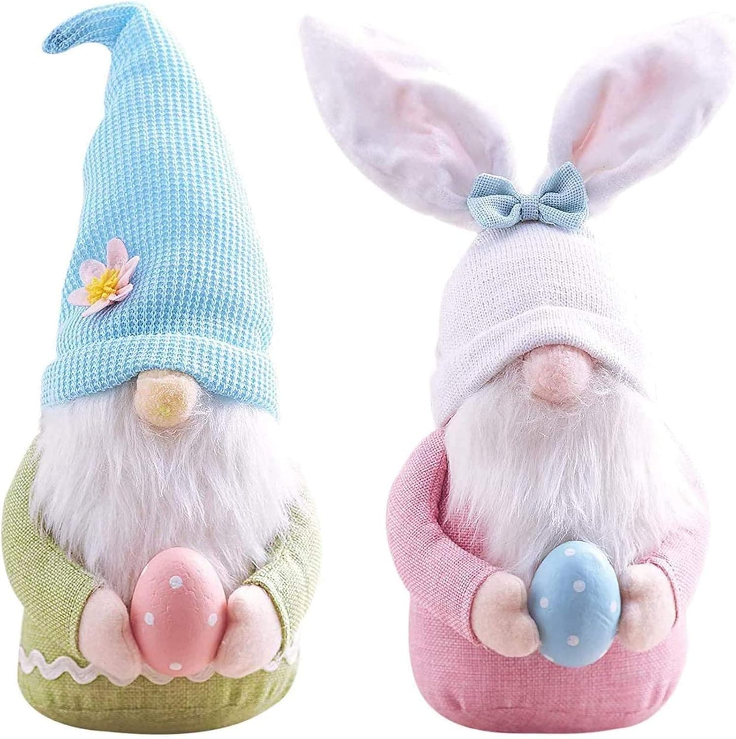 Fastbot Easter Gnome Plush Elf Decorations, Handmade Gnome Faceless Plush Doll for St Patrick's Day Irish Lucky Clover Hanging Ornament, Valentine's Day Table Ornament B (2 Pcs) onesize