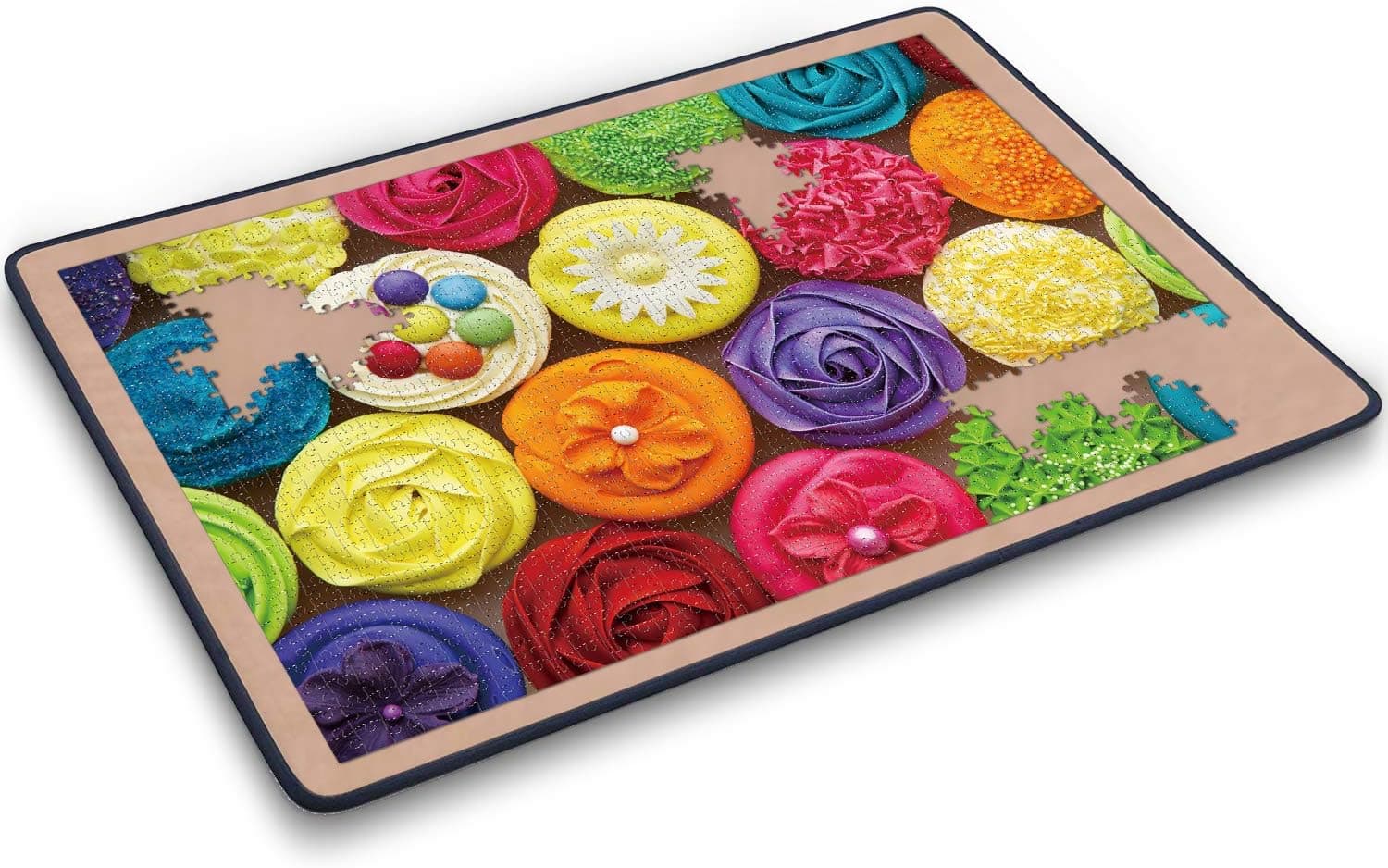 Jigsaw Puzzle Board Portable Puzzle Mat, Puzzle Organizer and Storage, Fits 1000 Piece Puzzles, Non-Slip Flannelette Surface, Lightweight, 23" x 32"