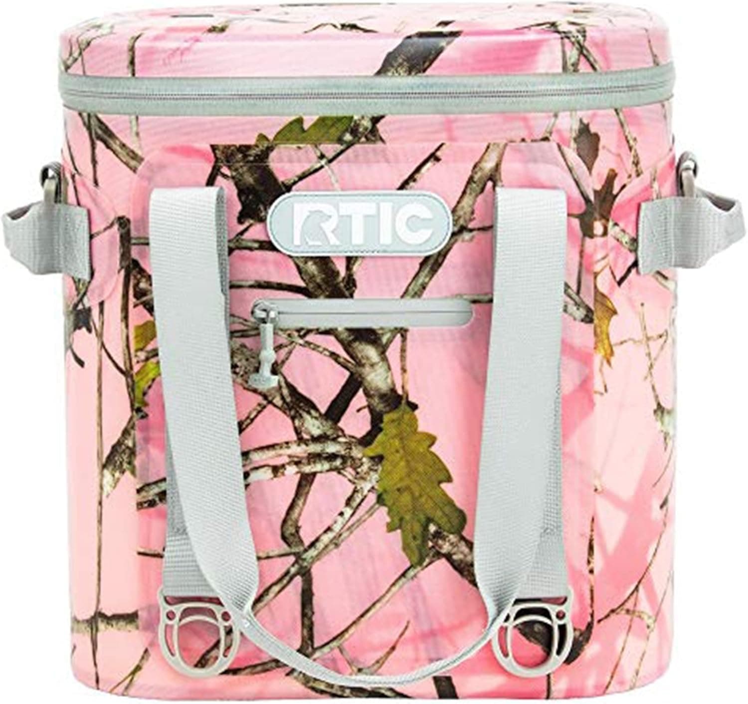 RTIC Soft Cooler 20 Can, Insulated Bag Portable Ice Chest Box for Lunch, Beach, Drink, Beverage, Travel, Camping, Picnic, Car, Trips, Floating Cooler Leak-Proof with Zipper, Pink Camo