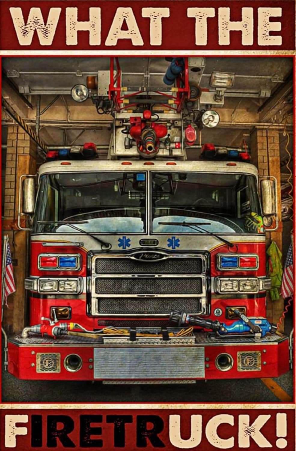 Fire Truck Fireman’s Gift for Dad Wooden Puzzles-300 Pieces Adult Jigsaw Puzzles Farm Animal Barn Pig Cow Goat Rooster Cat Jigsaw Puzzle