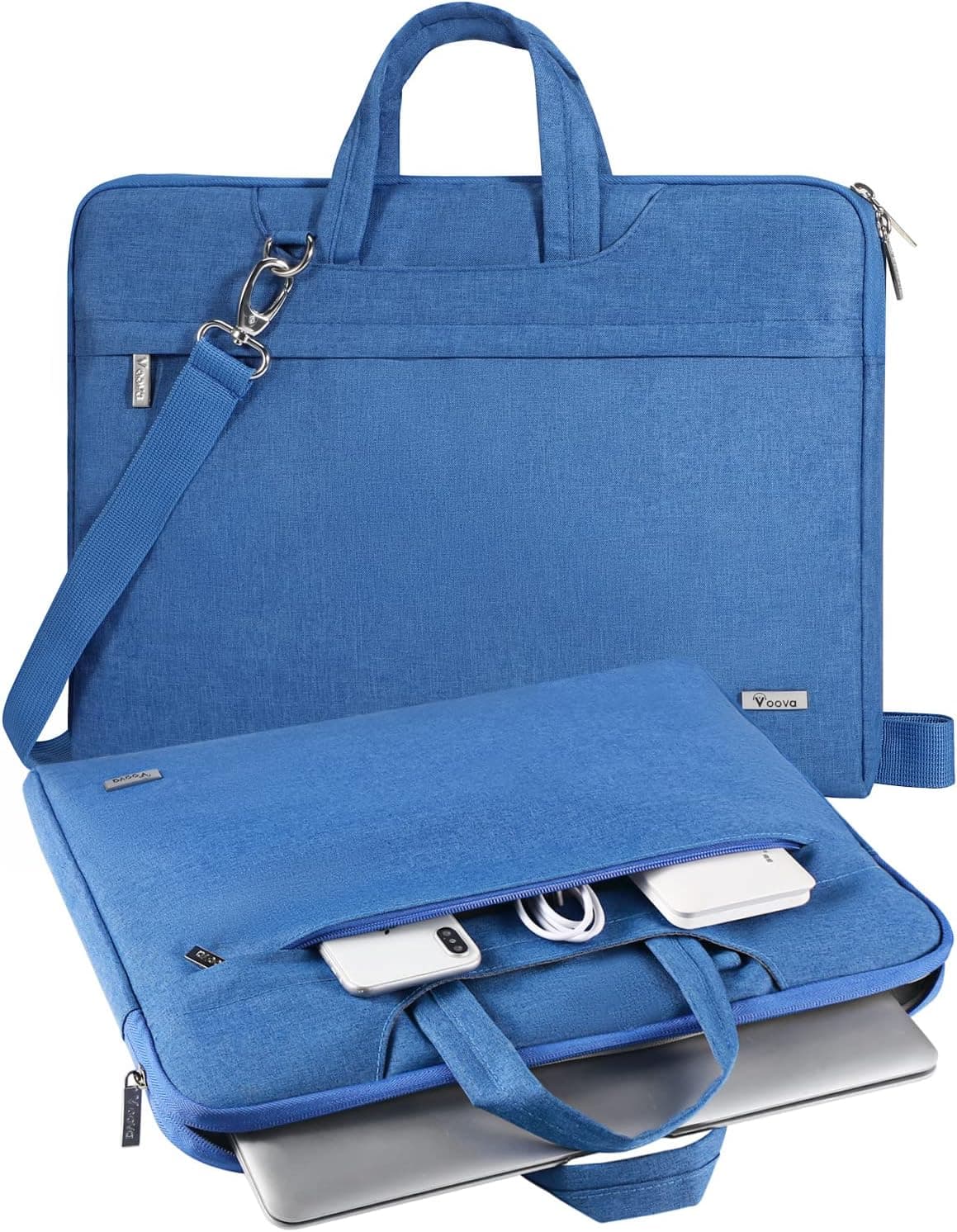 V Voova Laptop Bag Carrying Case 17 17.3 inch with Shoulder Strap,Slim Computer Sleeve Cover Compatible with MacBook 17,HP Envy 17/Pavilion 17,Lenovo ThinkPad P72,Acer Asus Dell Notebook,Light Blue