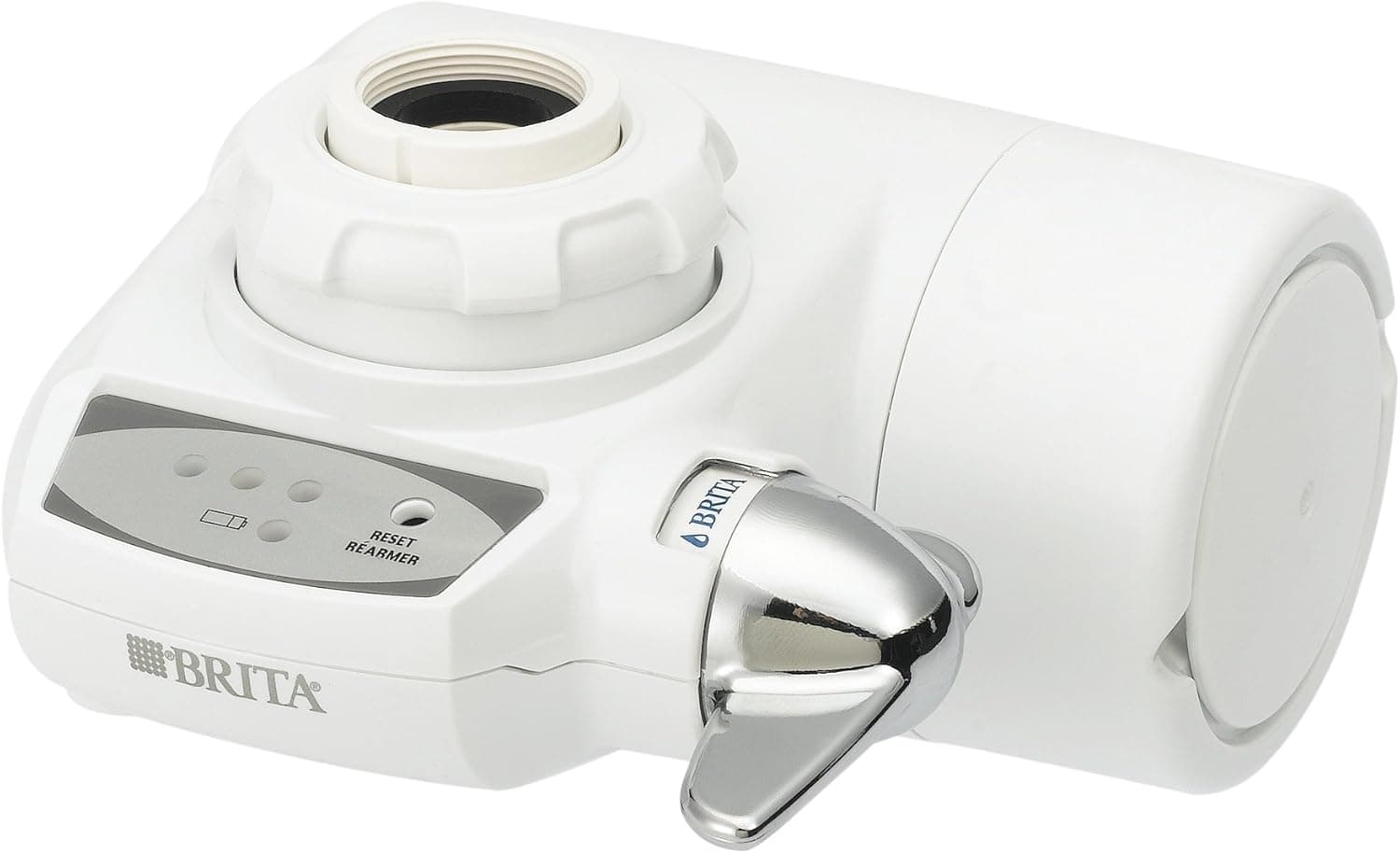 Brita Tap Water Filter System, Water Faucet Filtration System with Filter Change Reminder, Reduces Lead, BPA Free, Fits Standard Faucets Only - Basic, White