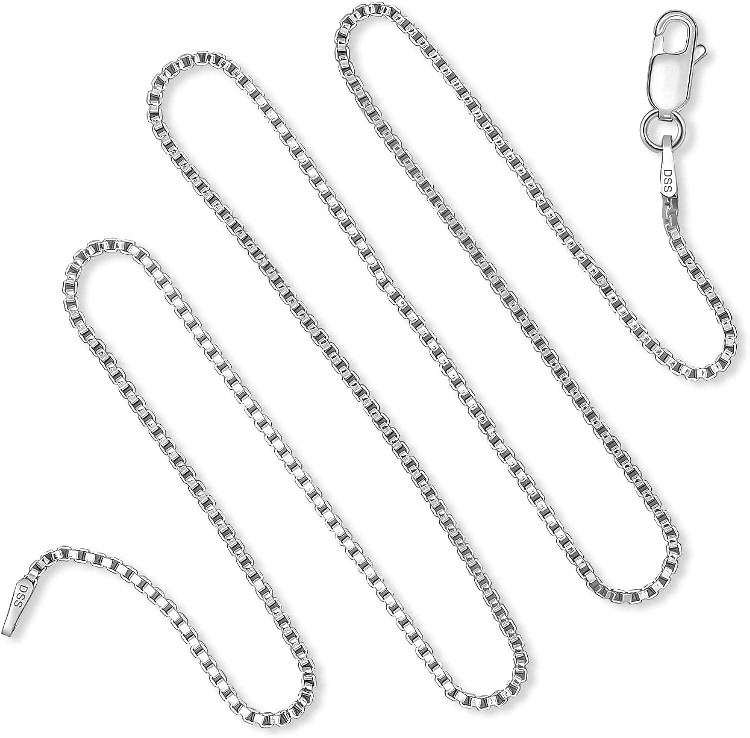 925 Sterling Silver 1.5 MM Box Chain Italian Crafted Necklace - Lobster Claw 16-36 Inch