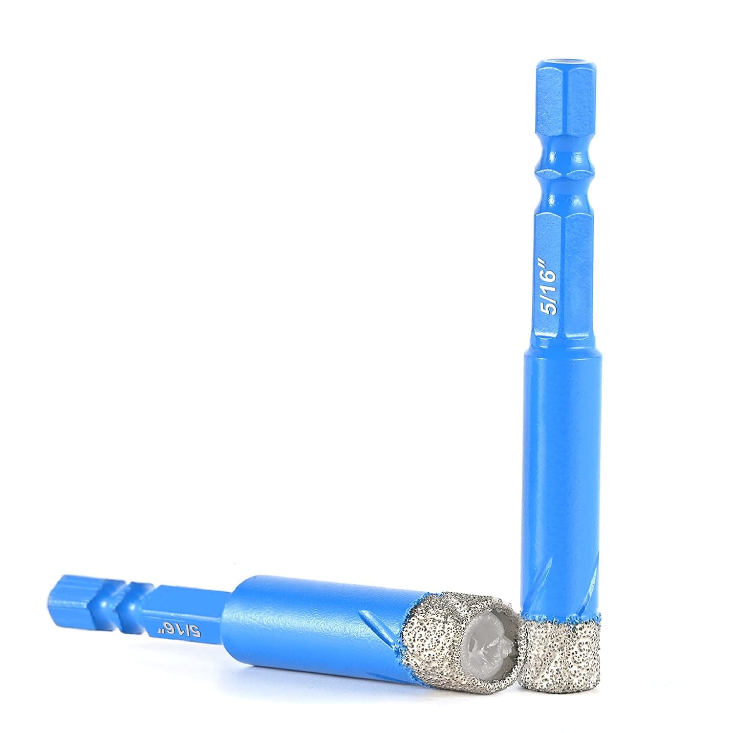 Amoolo 5/16"(8mm) Dry Diamond Drill Bits 2pcs with Quick Change Hex Shank for Glass Granite Porcelain Tile Ceramic Marble