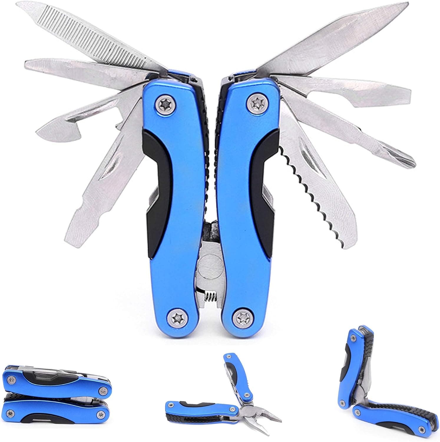 Buspoll Outdoor Multi Tool Pliers, 12-in-1, Foldable, Pocket-size with Sheath, Gifts for Men and Women