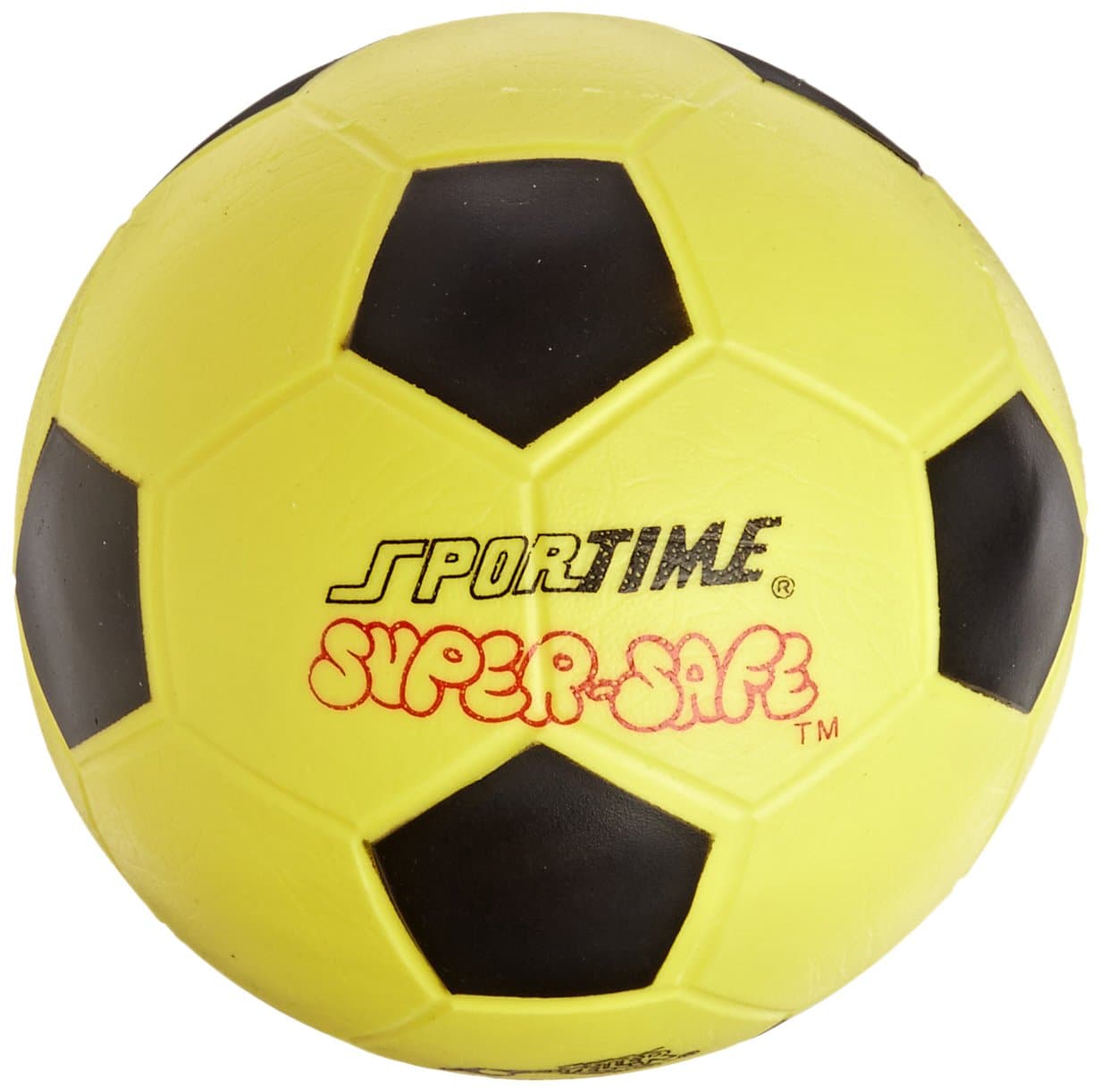 Sportime Super-Safe Soccer Ball, 8 Inches, Yellow and Black - 009554