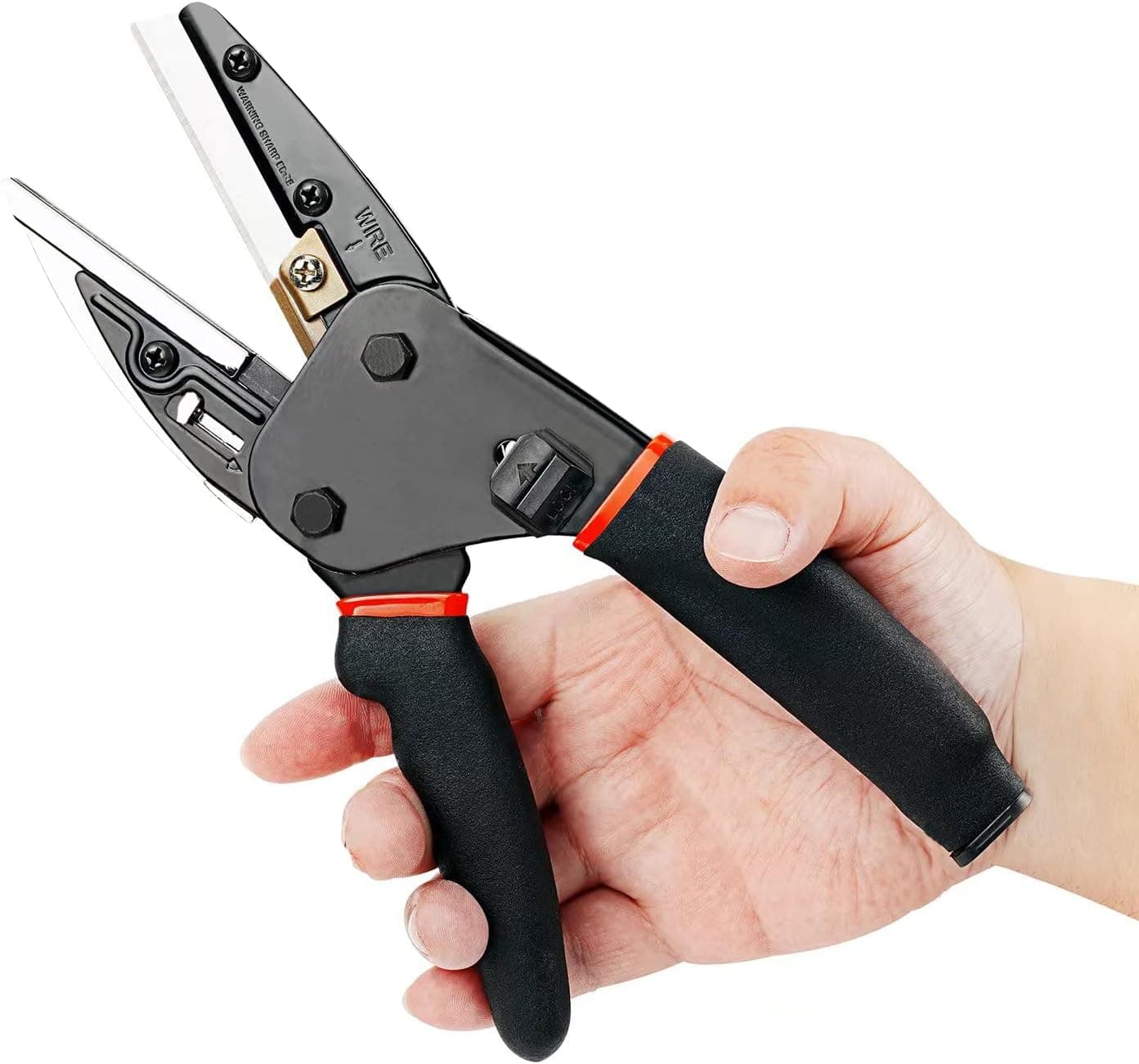 Heavy Duty Utility Scissors Shears - Safety Lock,Non-slip Handle with All Purpose Wire Cutter & Multifunctional Shears All Purpose Cutting Tool for Soft Pipe/Fibre/Wood/Iron Wire/Box