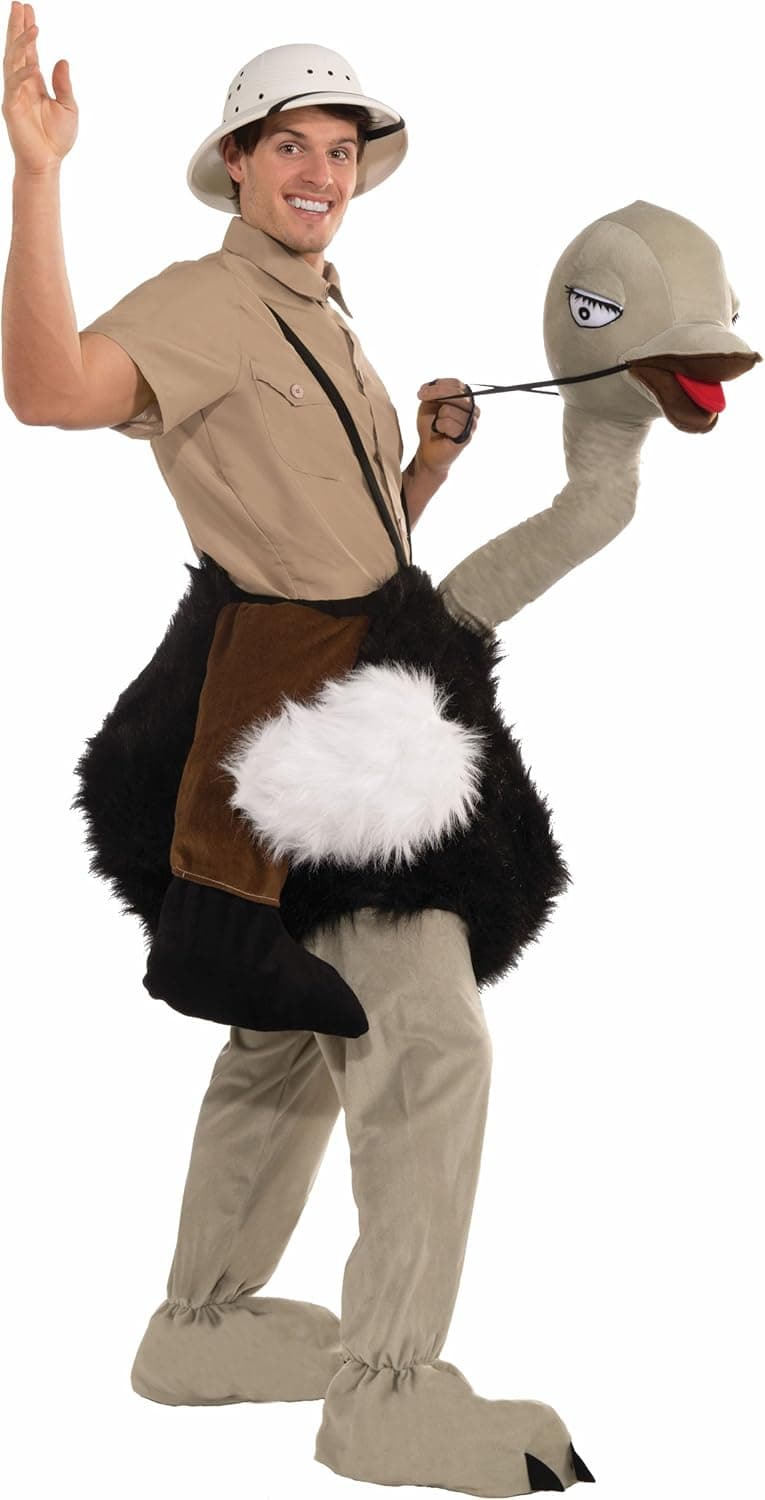 Forum Novelties Men's Riding An Ostrich Plush Mascot Costume