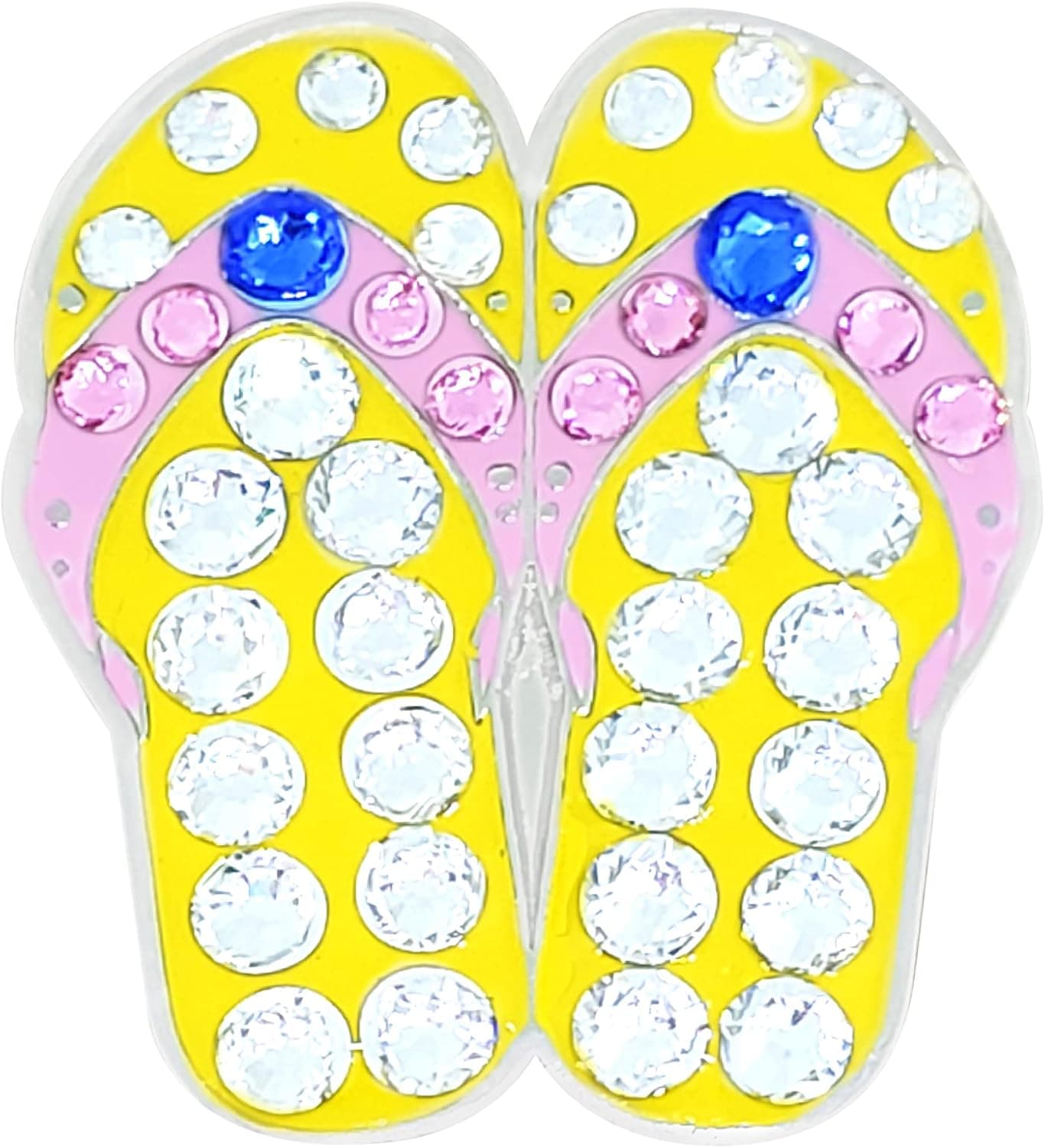 Navika Crystal Golf Ball Marker & Hat/Visor Clip - Yellow Flip-Flop Sandals