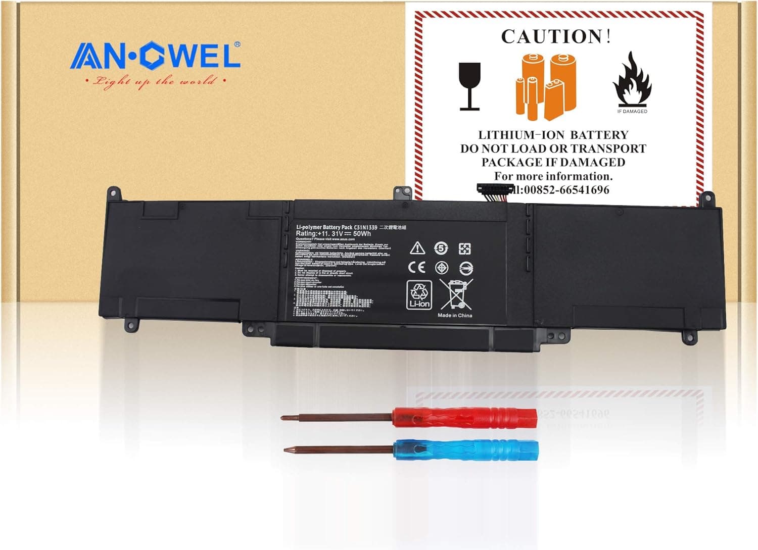 AN·GWEL C31N1339 Battery for ASUS ZenBook UX303 UX303L Q302L 0B200-9300000 3ICP7/55/90 [11.31V50WH]