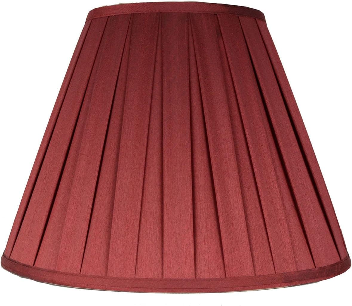 Urbanest Softback Empire Box Pleat Lampshade, Faux Silk, 8x16x11", Burgundy, Spider