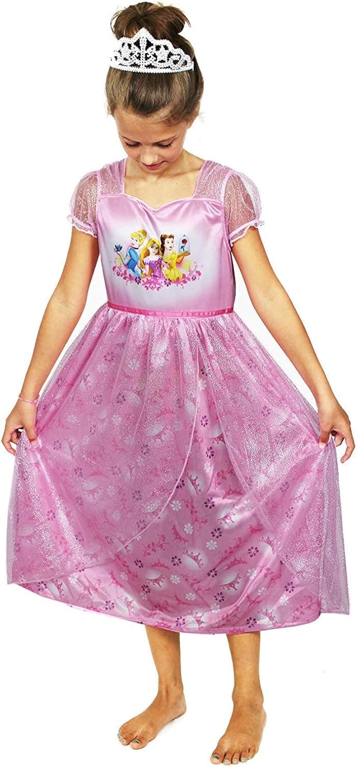 Disney Princess Girls Fantasy Nightgown Pajamas (6, Princess Pink)
