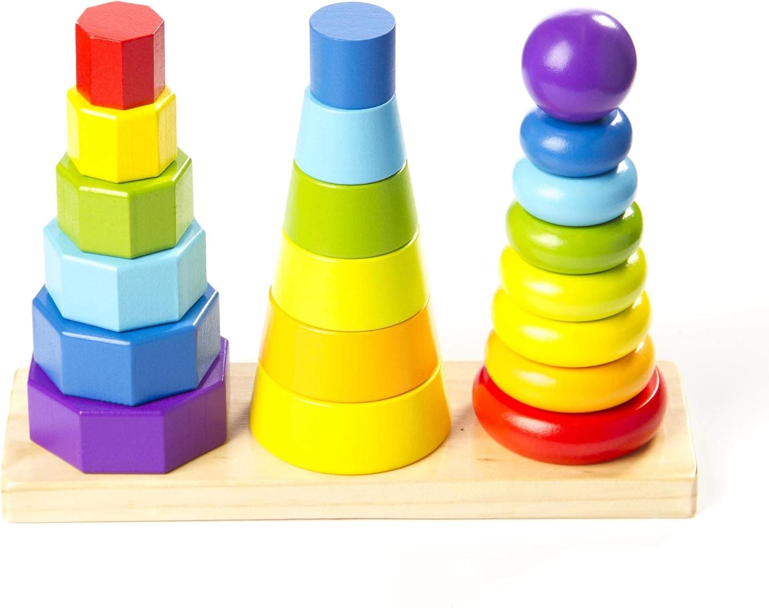 Fat Brain Toys Shape Tower - GeoPeg Stacking Tower Baby Toys & Gifts for Babies