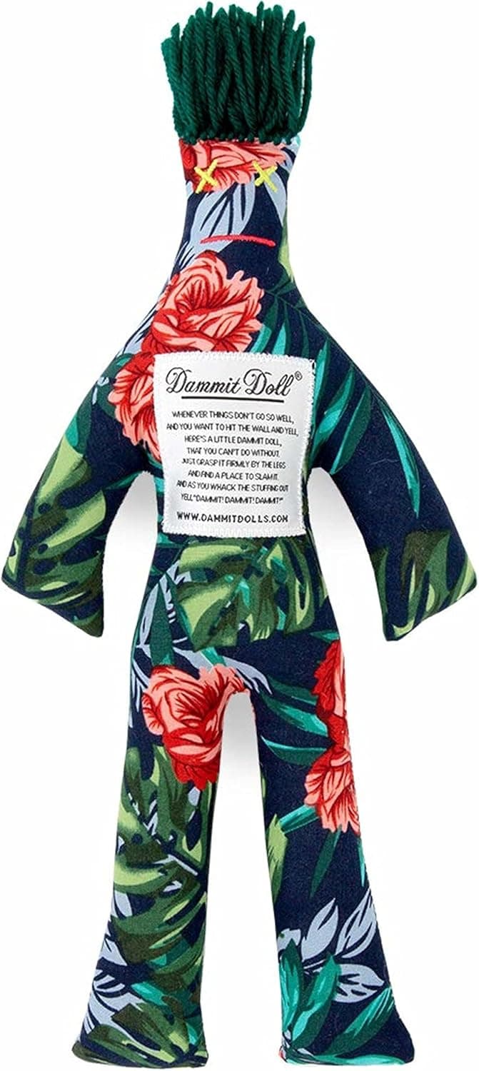 Dammit Doll - Classic Keep Palm- Green Tropical Palms on Black- Stress Relief, Gag Gift