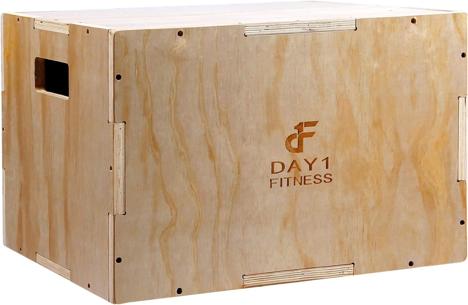 Wood Plyometric Box by Day 1 Fitness - 4 SIZE OPTIONS (16x14x12, 20x18x16, 24x20x16, OR 30x24x20) - 3-in-1, for Training, Jumps - Heavy-Duty, Non-Slip Plyo Boxes, Rounded Corners for Safety