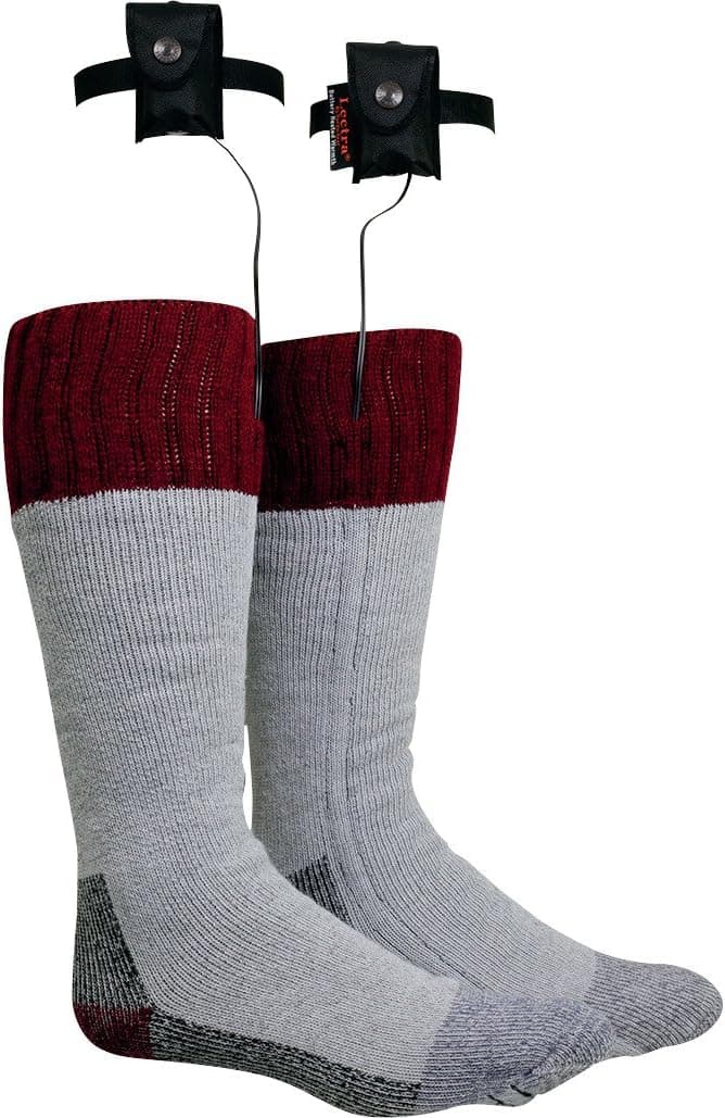 Lectra Sox - Tall Boot Socks, Electric Battery Heated Socks, Maroon, Medium