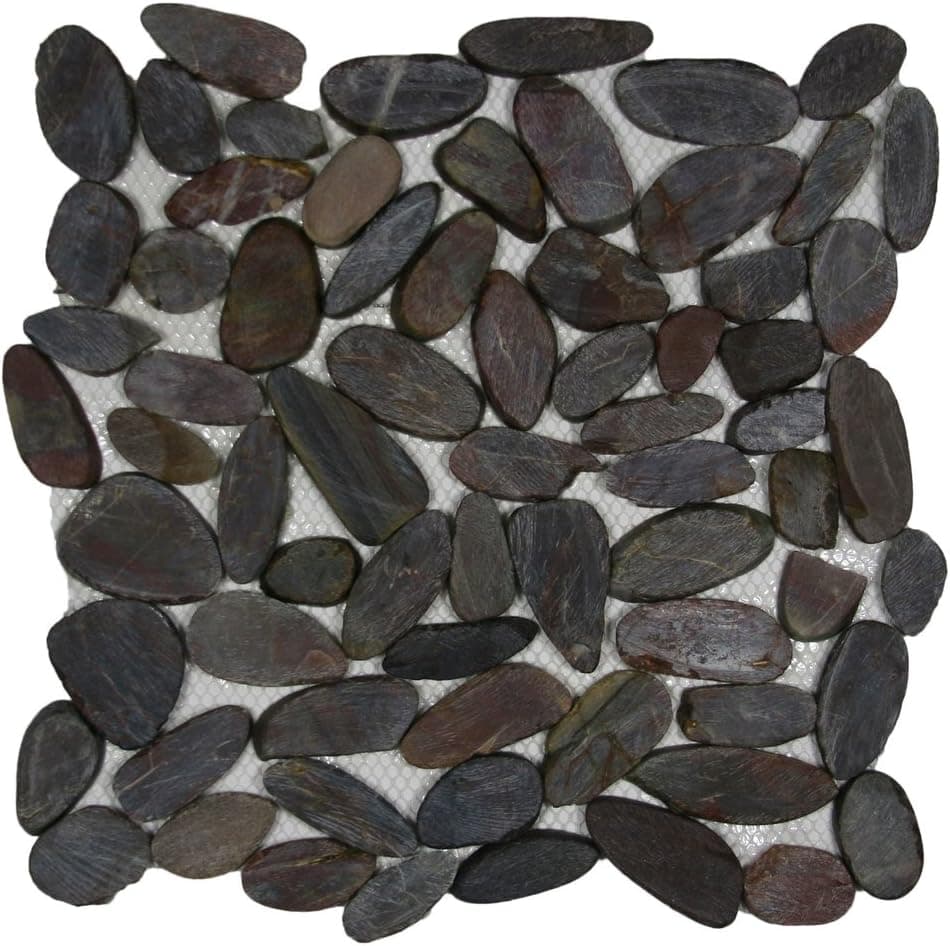 Sliced Red Pebble Tile 1 sq.ft