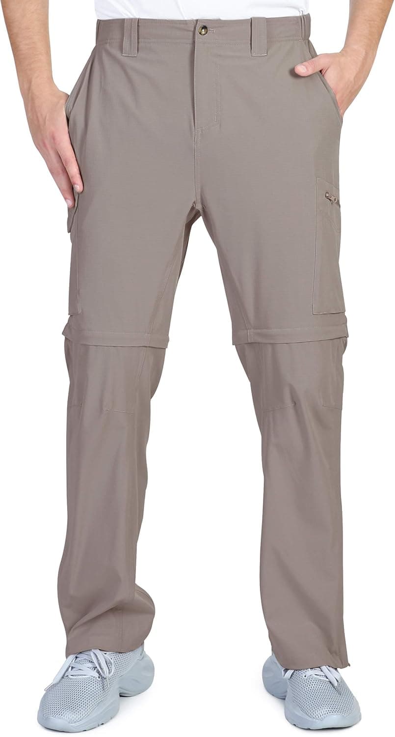 Outdoor Ventures Men's Convertible Pants, Quick Dry Hiking Zip-Off Pants, Stretch Lightweight Cargo Pants