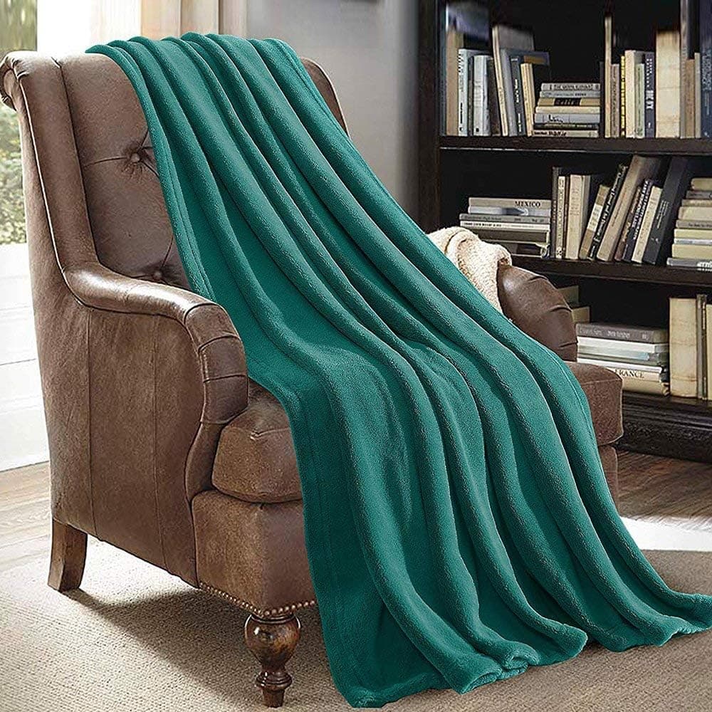 JML Throw Blankets for Couch, Fleece Throw Blanket - Soft Warm, Lightweight Plush Throw Blanket for Bed, Sofa, Chair, Travel, All Season Use, 50"x60", Teal