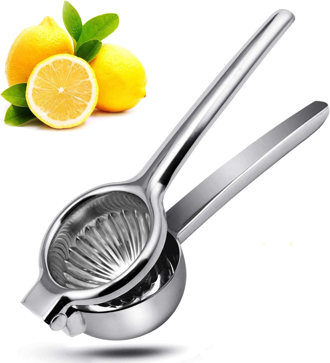 XMX Lemon Squeezer 304 Stainless Steel Large Manual Press Citrus Lime Squeezer Premium Heavy Duty Metal Orange Juicer