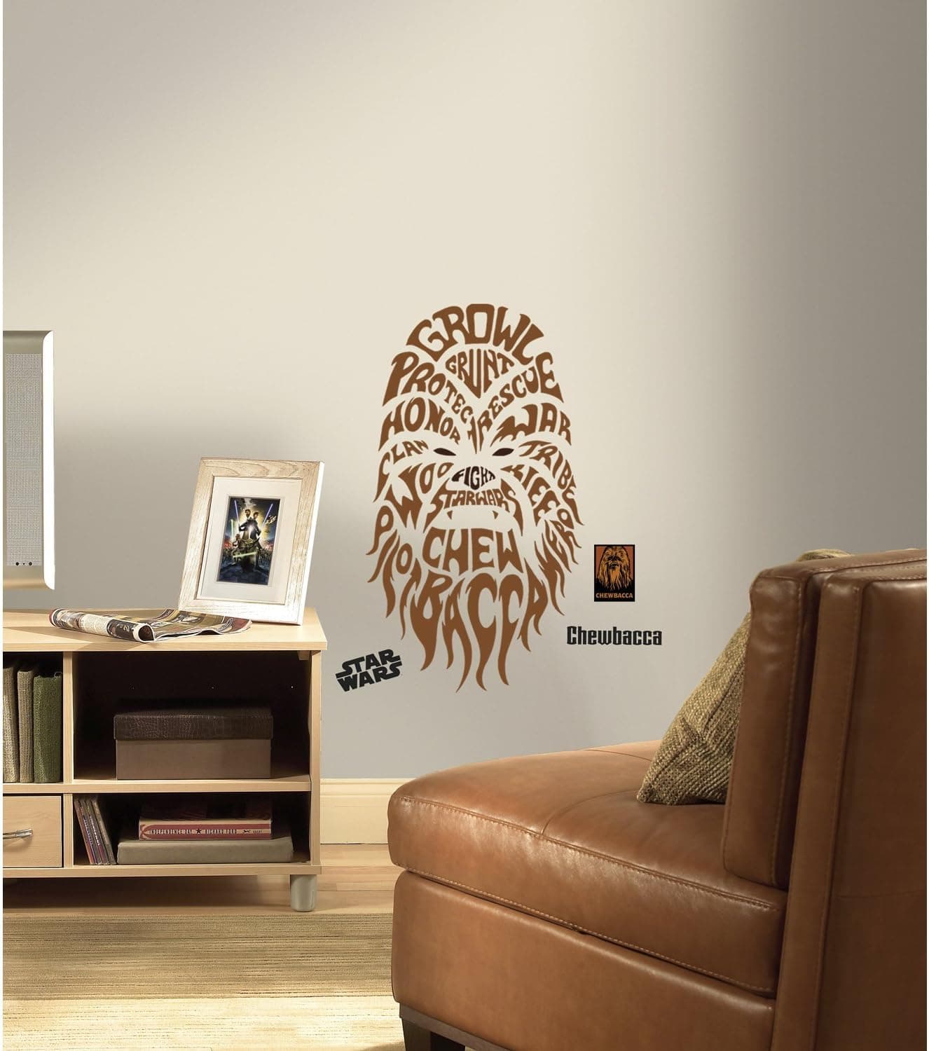 RoomMates Star Wars Typographic Chewbacca Peel and Stick Giant Wall Decals